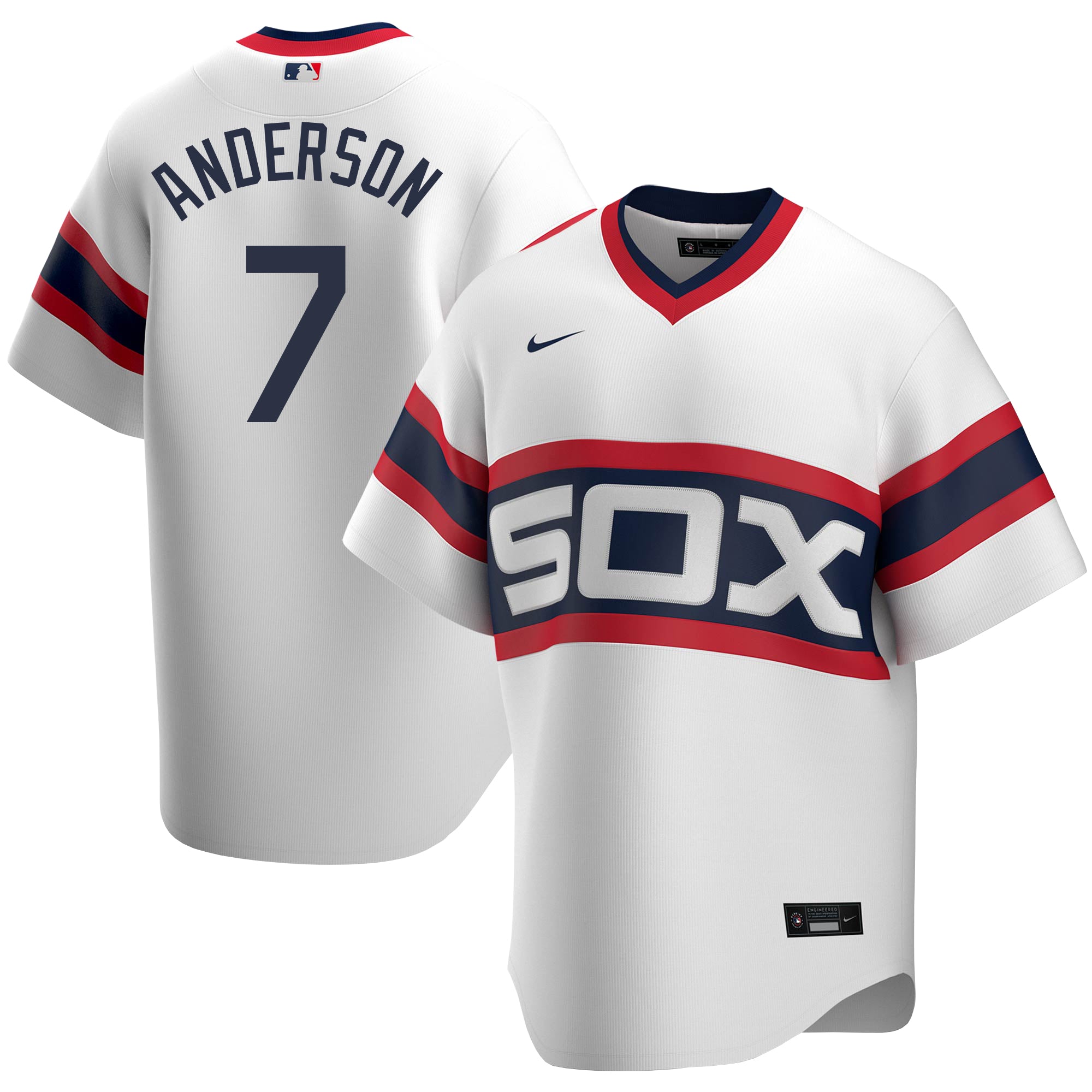 Tim Anderson Chicago White Sox Nike Home White Cooperstown Replica Jersey - vstockx