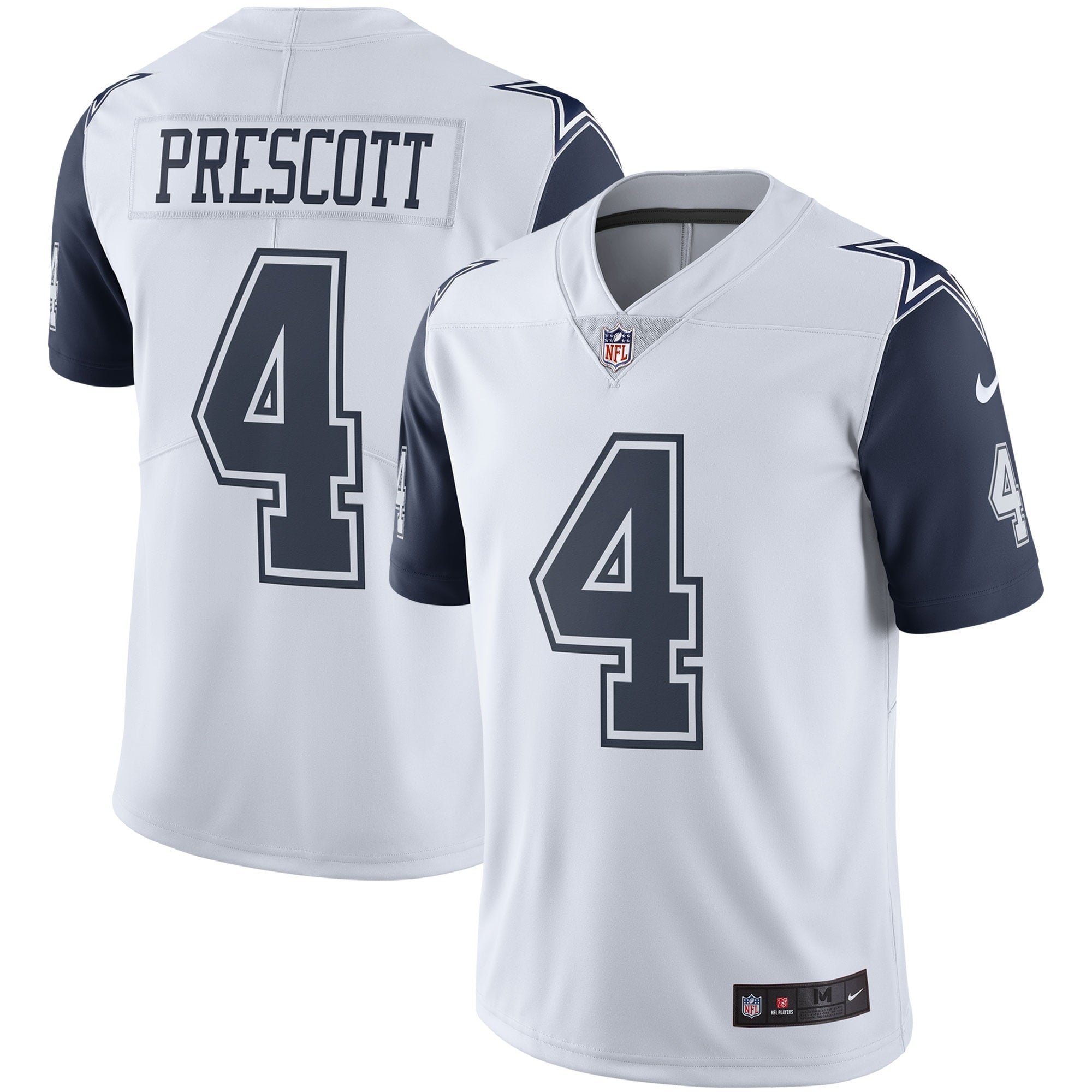 Men's Nike Dak Prescott Dallas Cowboys White Color Rush Vapor Limited Jersey - vstockx