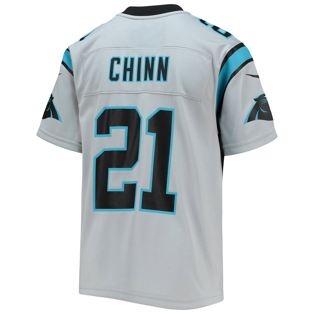 Youth Carolina Panthers Jeremy Chinn Inverted Team Game Jersey Silver - vstockx