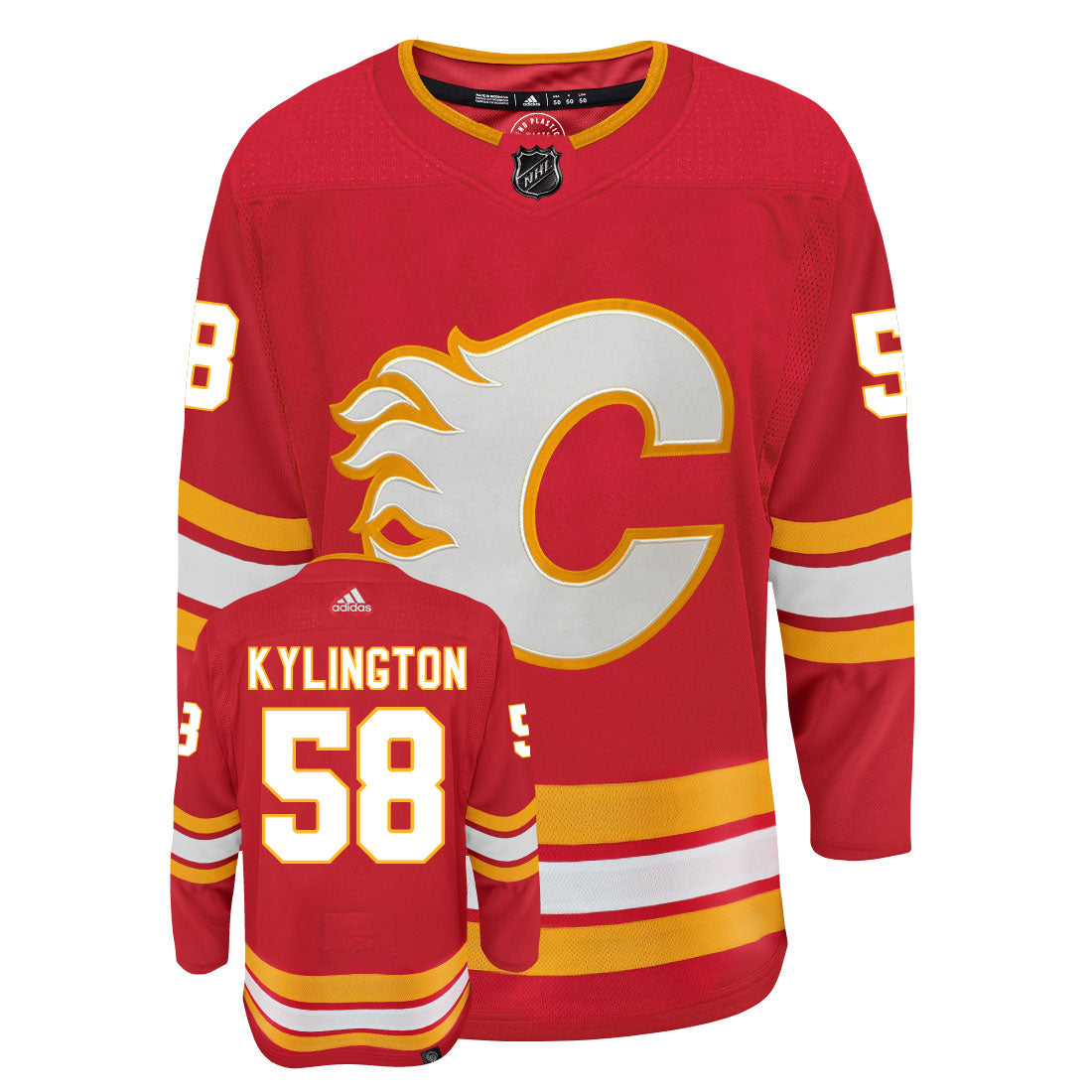Oliver Kylington Calgary Flames Adidas Primegreen Authentic NHL Hockey Jersey - vstockx
