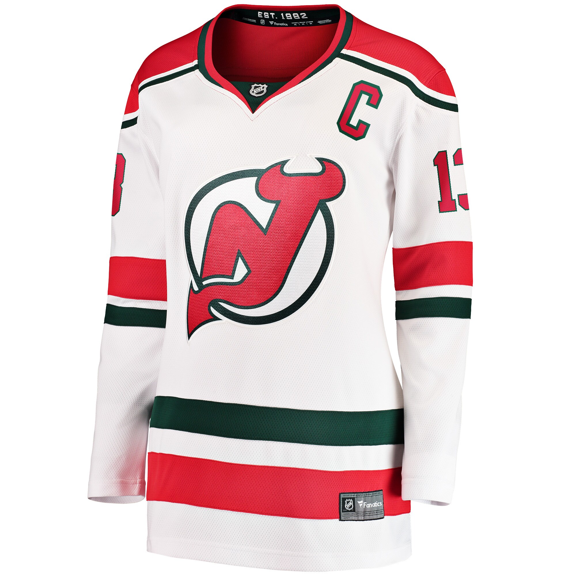 Nico Hischier New Jersey Devils Fanatics Branded Women's 2022/23 Heritage Premier Breakaway Jersey - White - vstockx