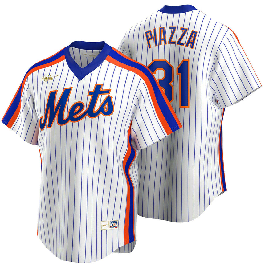 Men's Mike Piazza New York Mets Cooperstown Collection Royal Pinstripe Replica Jersey - vstockx