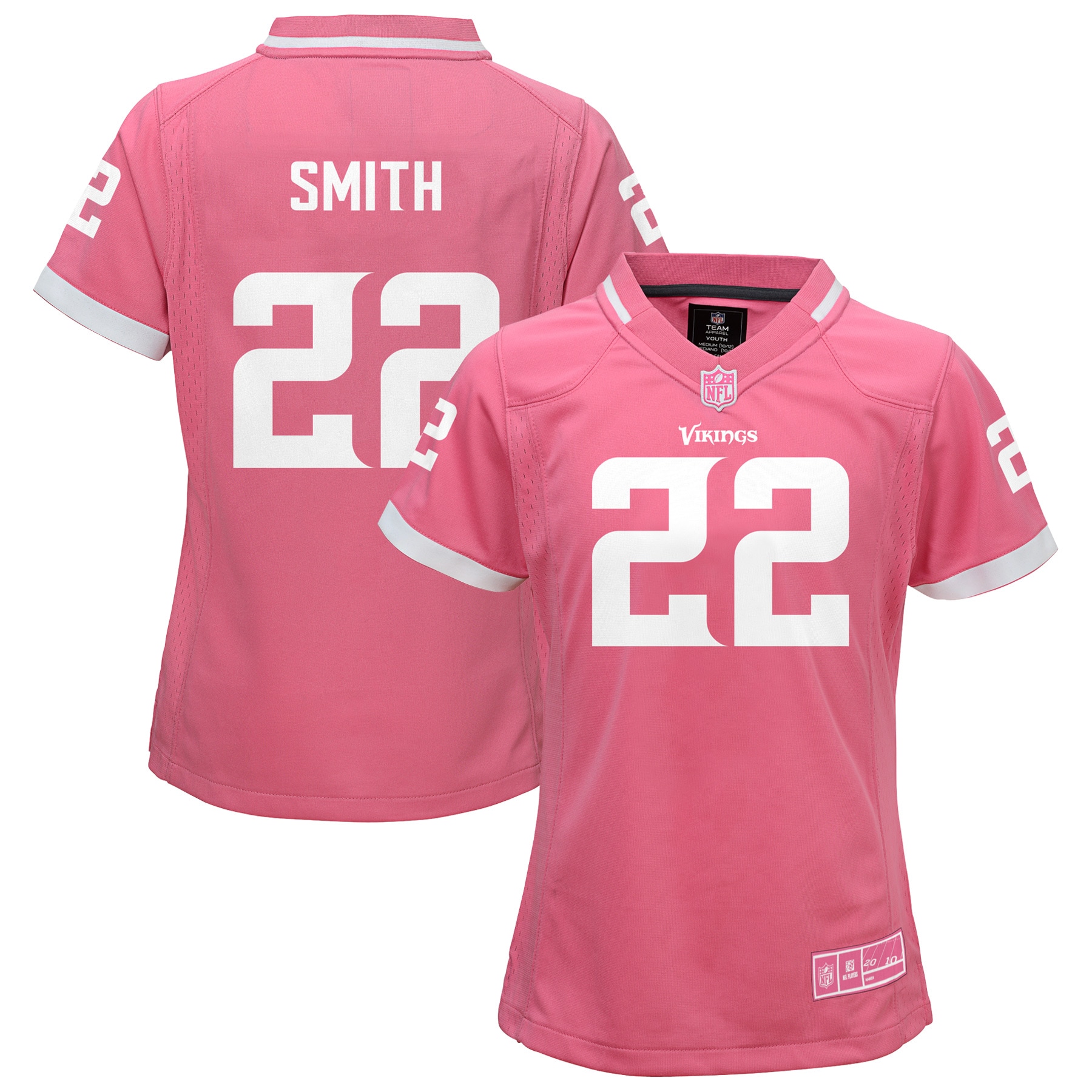 Harrison Smith Minnesota Vikings Youth Girls Bubble Gum Jersey - Pink - vstockx
