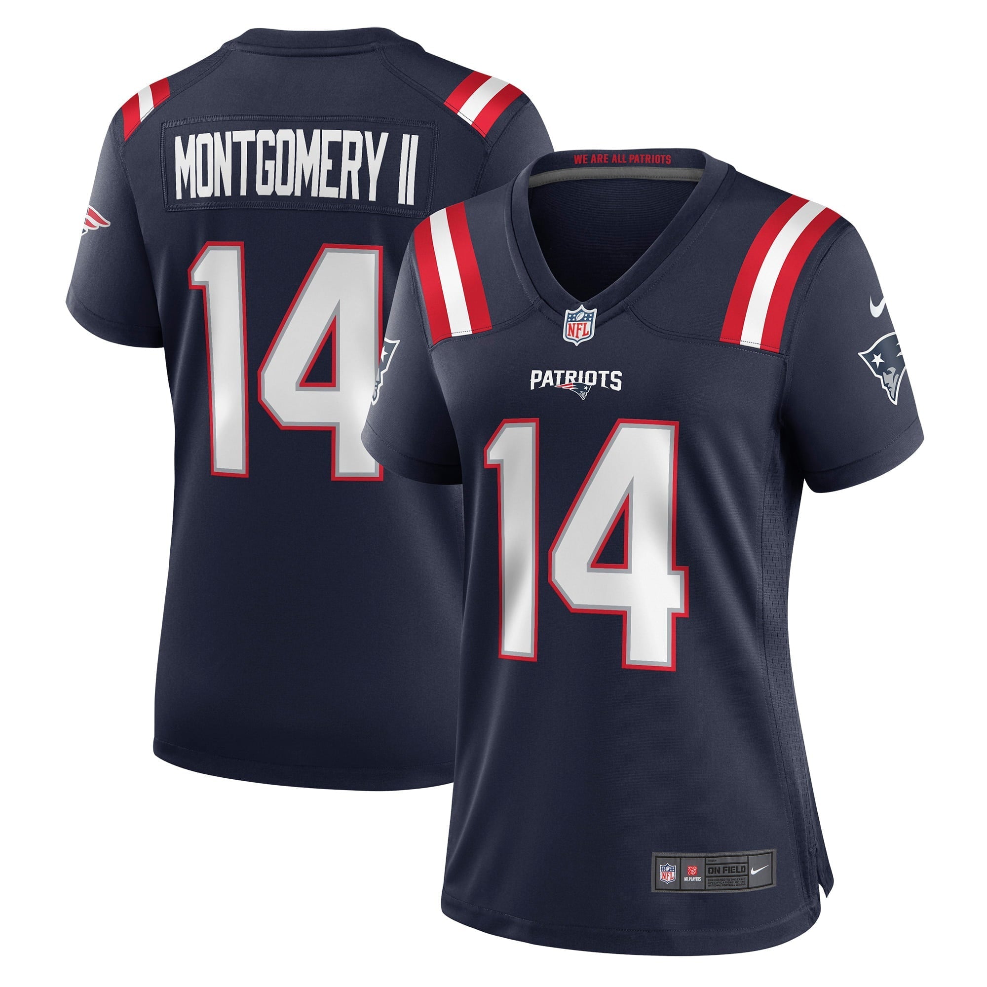 Women's Nike Ty Montgomery Navy New England Patriots Game Jersey - vstockx