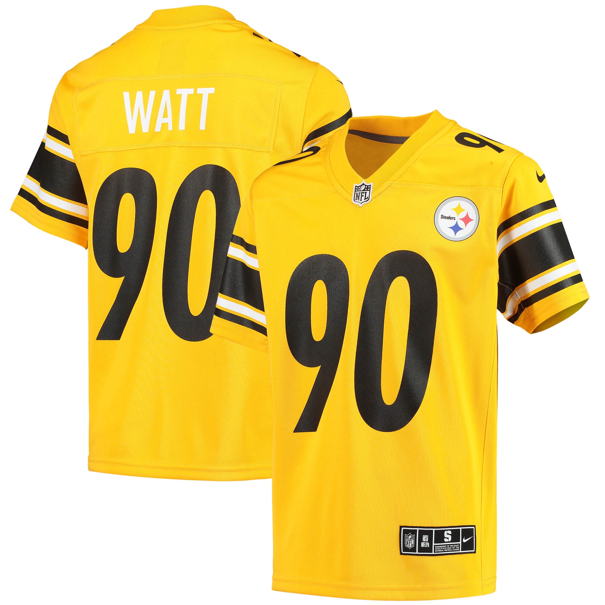 T.J. Watt Pittsburgh Steelers Nike Youth Inverted Team Game Jersey - Gold - vstockx