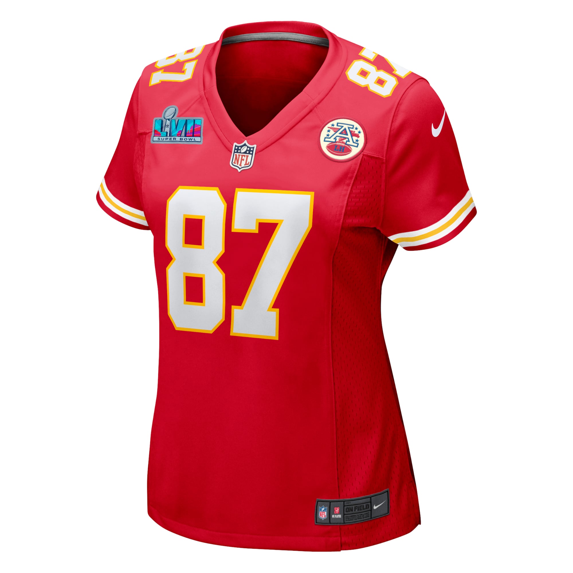Travis Kelce Kansas City Chiefs Nike Women's Super Bowl LVII Patch Game Jersey - Red - vstockx