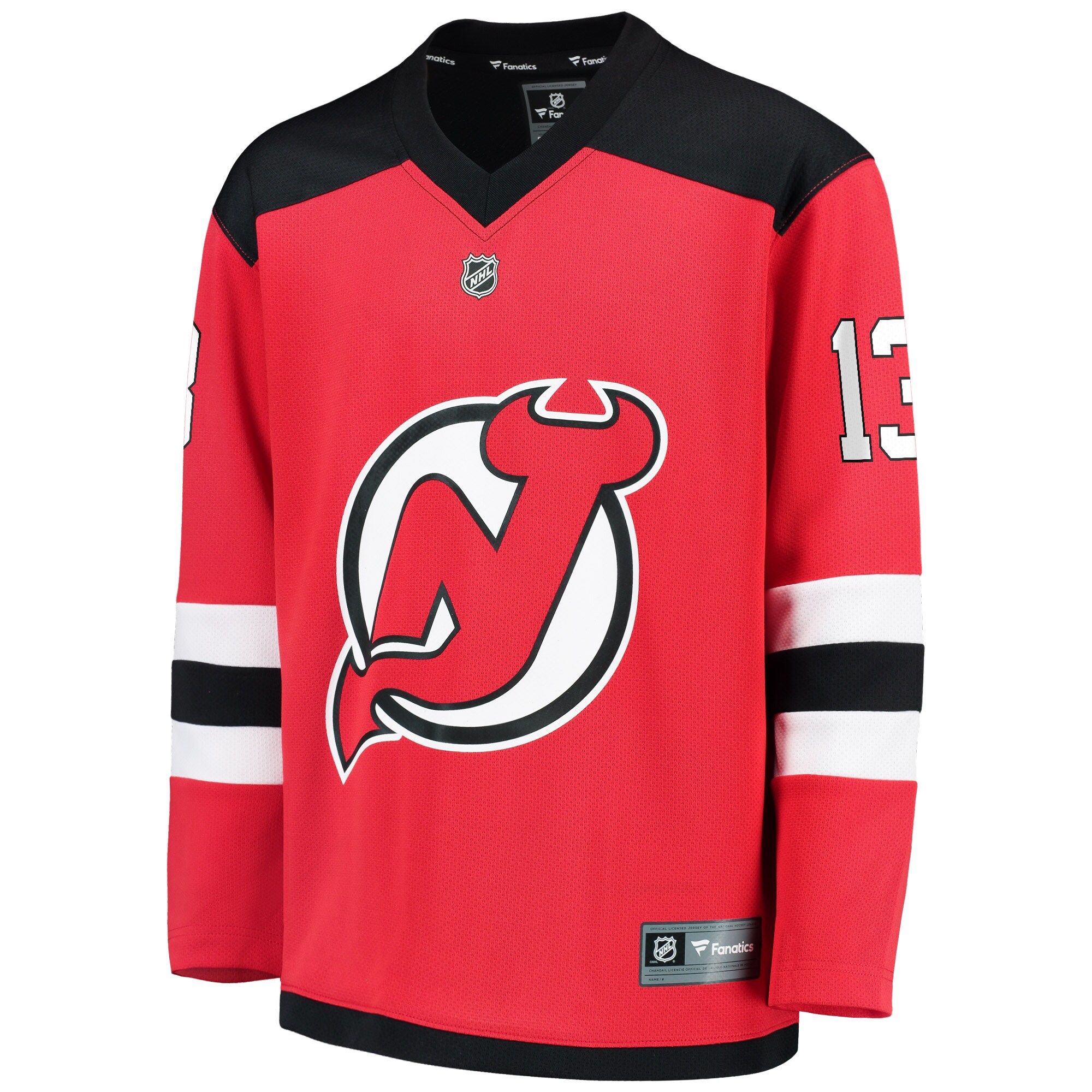 Nico Hischier New Jersey Devils Fanatics Branded Youth Replica Player Jersey - Red - vstockx