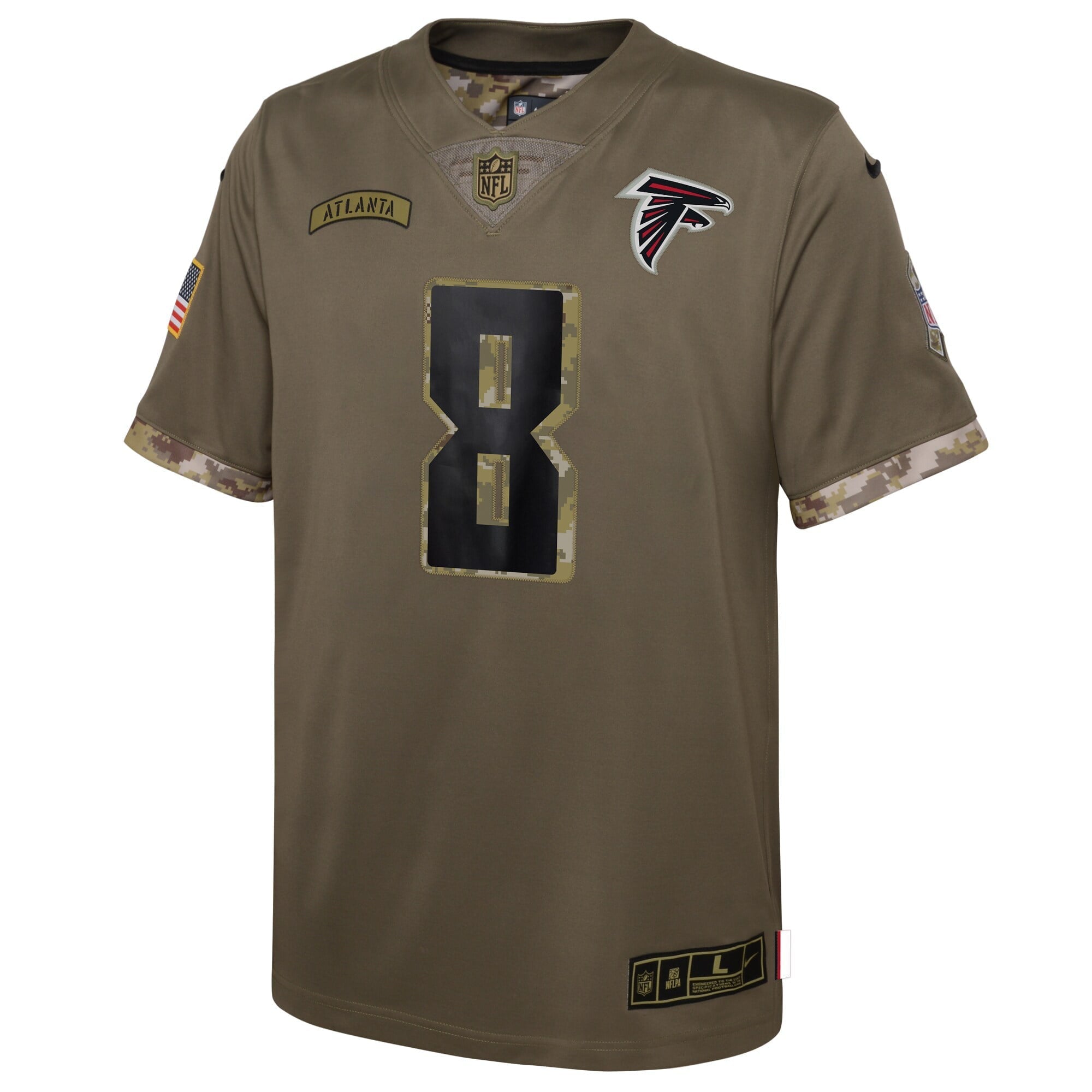 Youth Nike Kyle Pitts Olive Atlanta Falcons 2022 Salute To Service Player Limited Jersey - vstockx