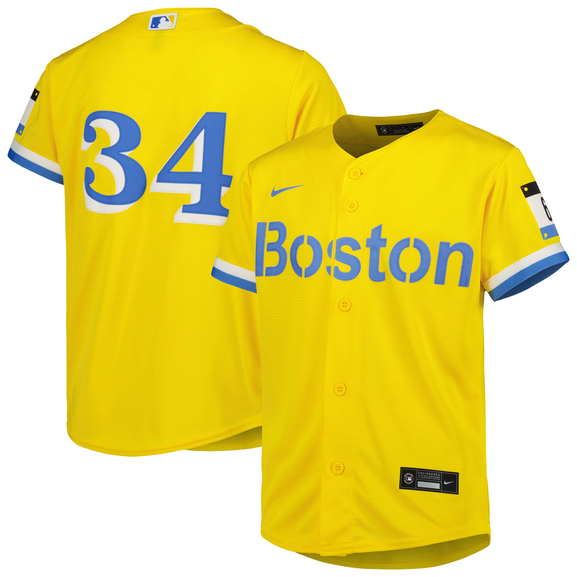David Ortiz Boston Red Sox Nike Youth City Connect Replica Player Jersey - Gold - vstockx