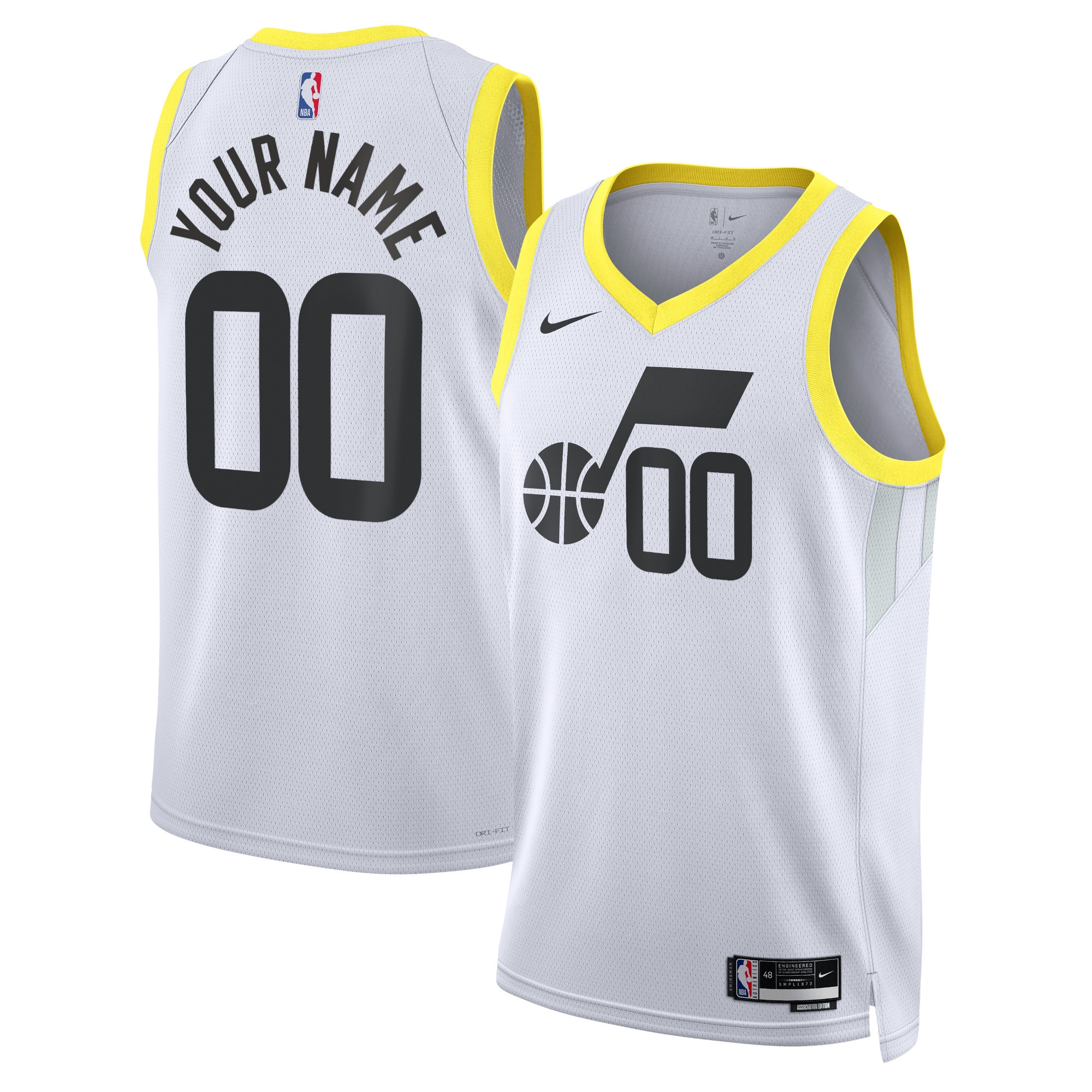 Utah Jazz Nike Unisex Swingman Custom Jersey White - Association Edition - vstockx