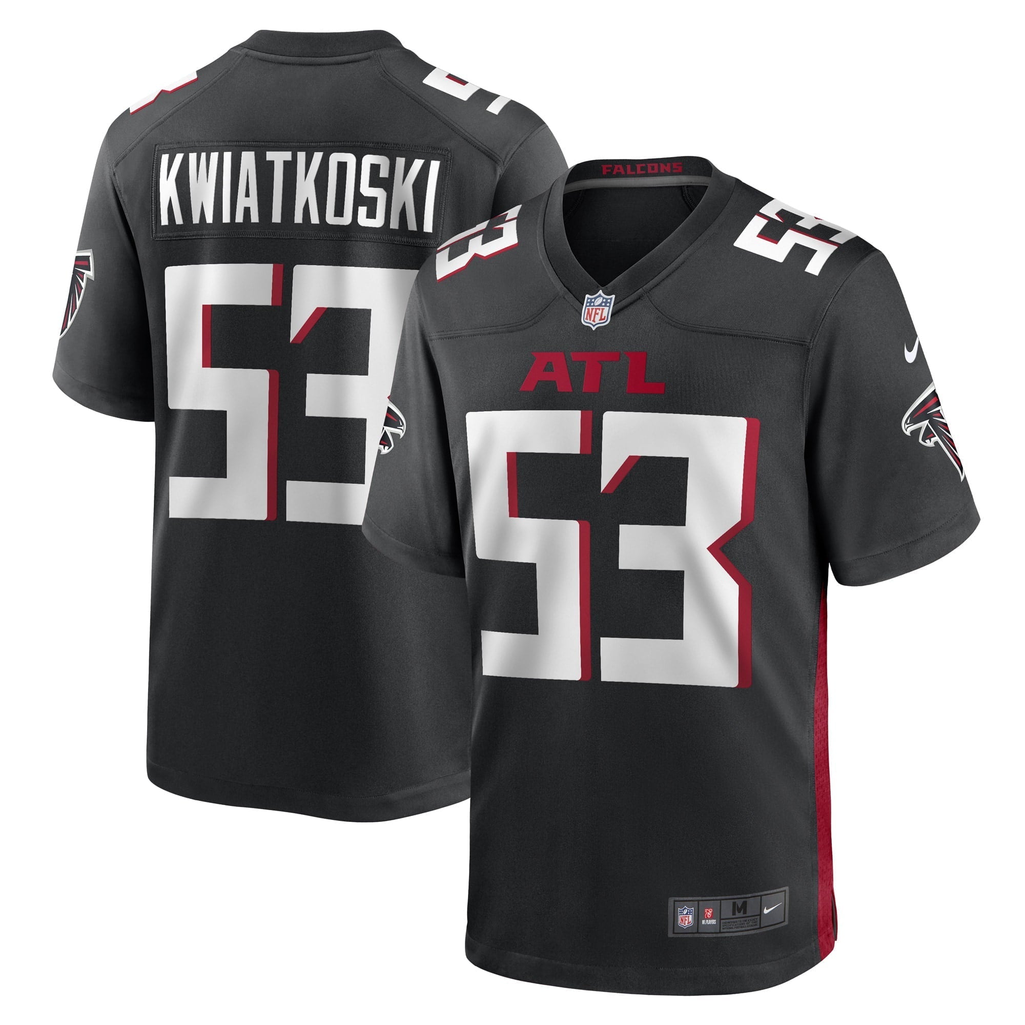 Men's Nike Nick Kwiatkoski Black Atlanta Falcons Game Player Jersey - vstockx