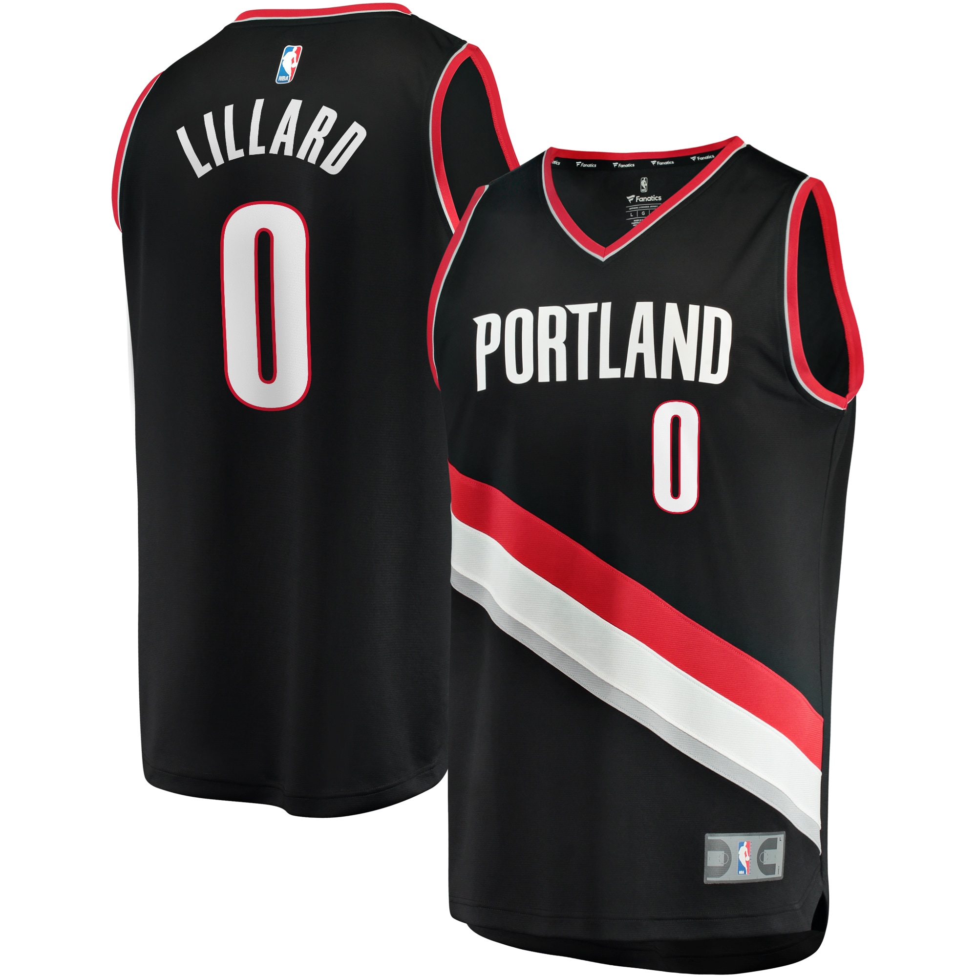 Damian Lillard Portland Trail Blazers Fanatics Branded Youth 2020/21 Fast Break Player Jersey - Black - Icon Edition - vstockx