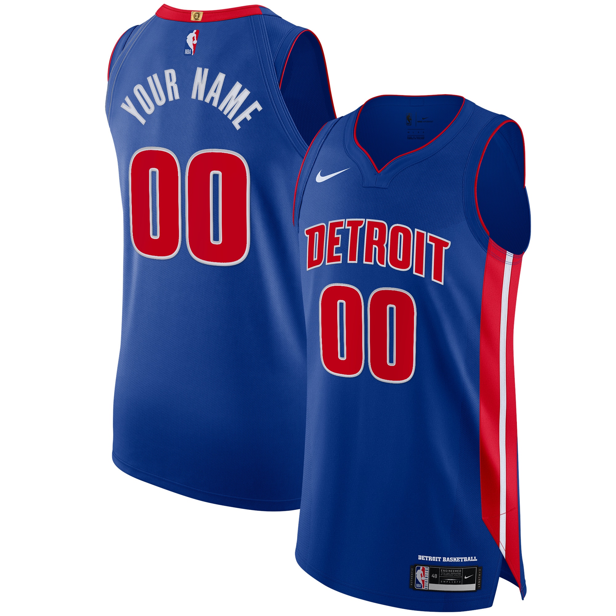 Detroit Pistons Nike Authentic Custom Jersey Blue - Icon Edition - vstockx