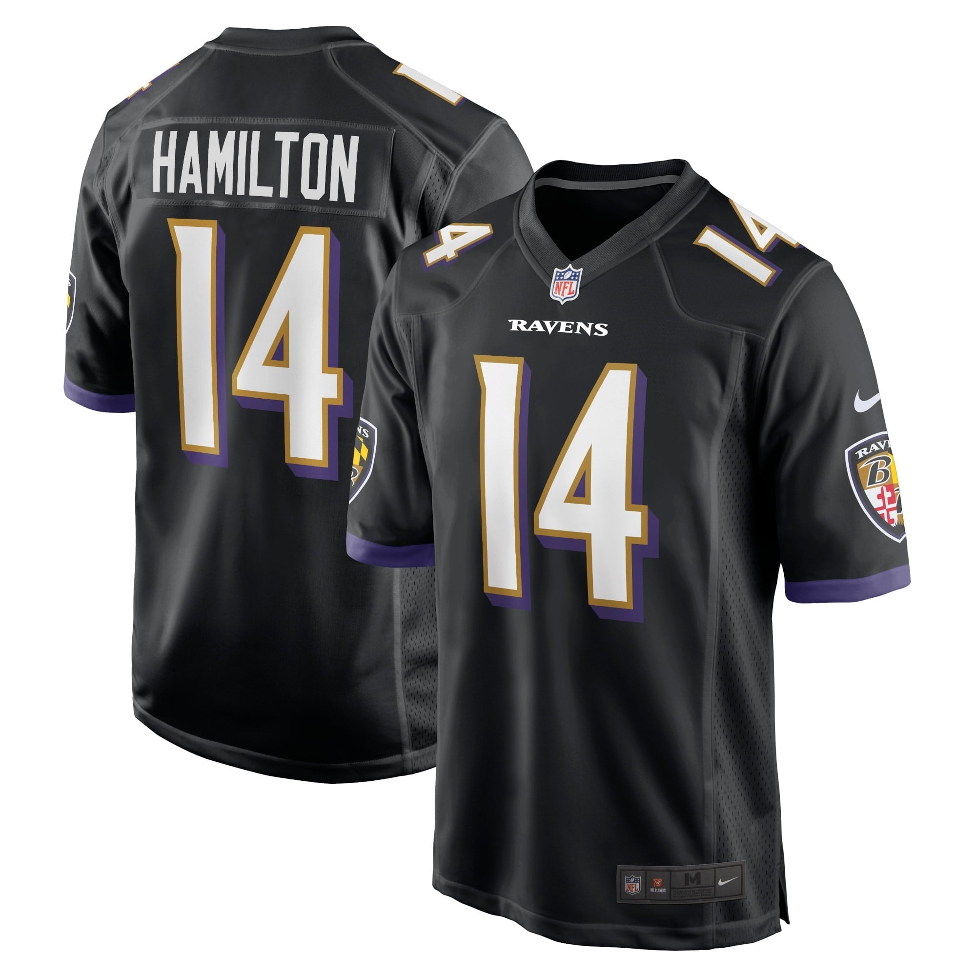 Men's Nike Kyle Hamilton Black Baltimore Ravens Player Game Jersey - vstockx