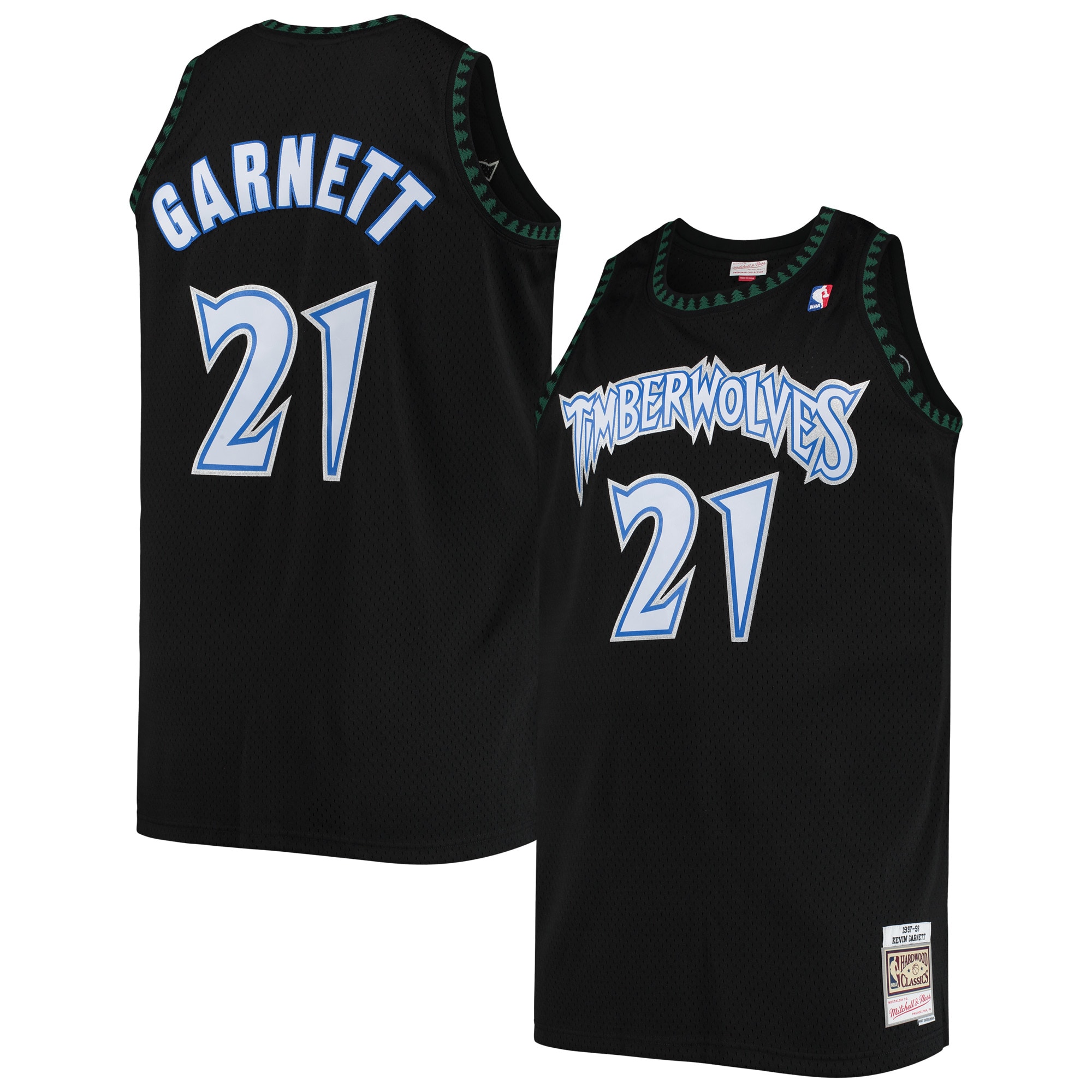 Kevin Garnett Minnesota Timberwolves Mitchell & Ness Big & Tall Hardwood Classics Jersey - Black - vstockx
