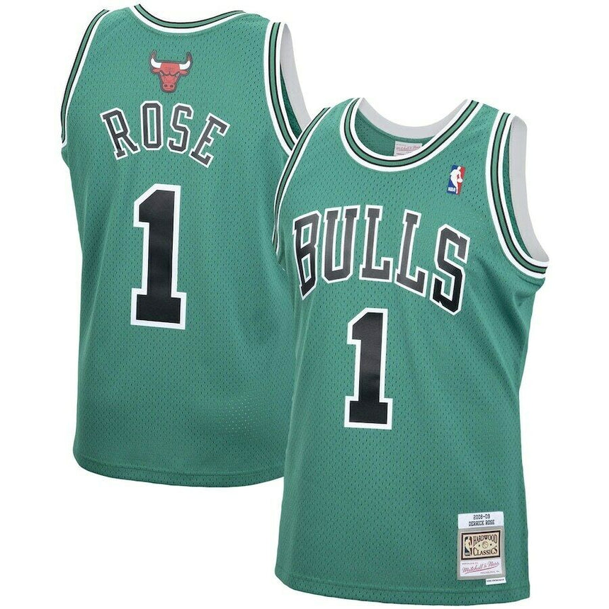 Youth Chicago Bulls Derrick Rose Mitchell & Ness Kelly Green Hardwood Classics Swingman Jersey - vstockx