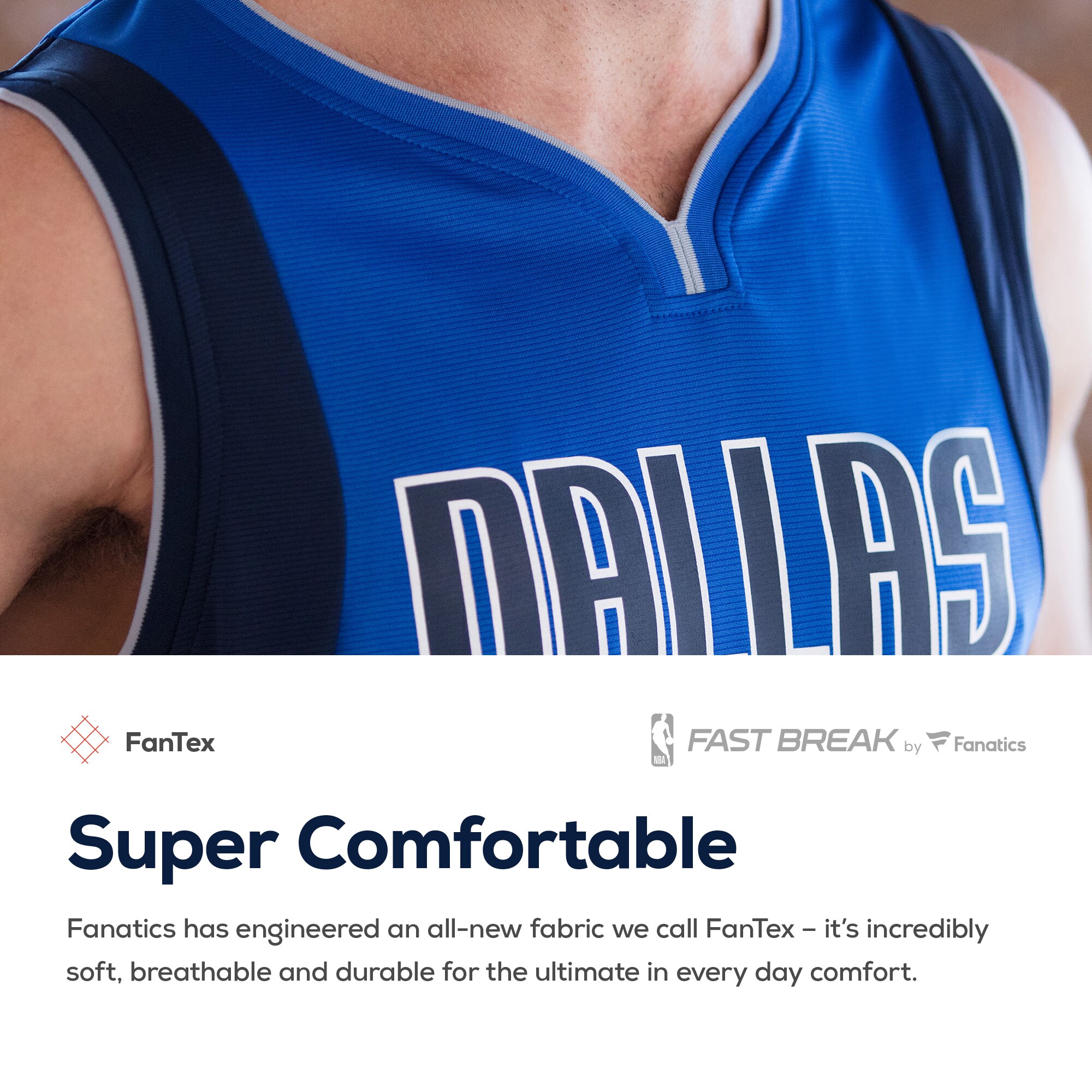 Dallas Mavericks Fanatics Branded Fast Break Custom Replica Jersey Blue - Icon Edition - vstockx