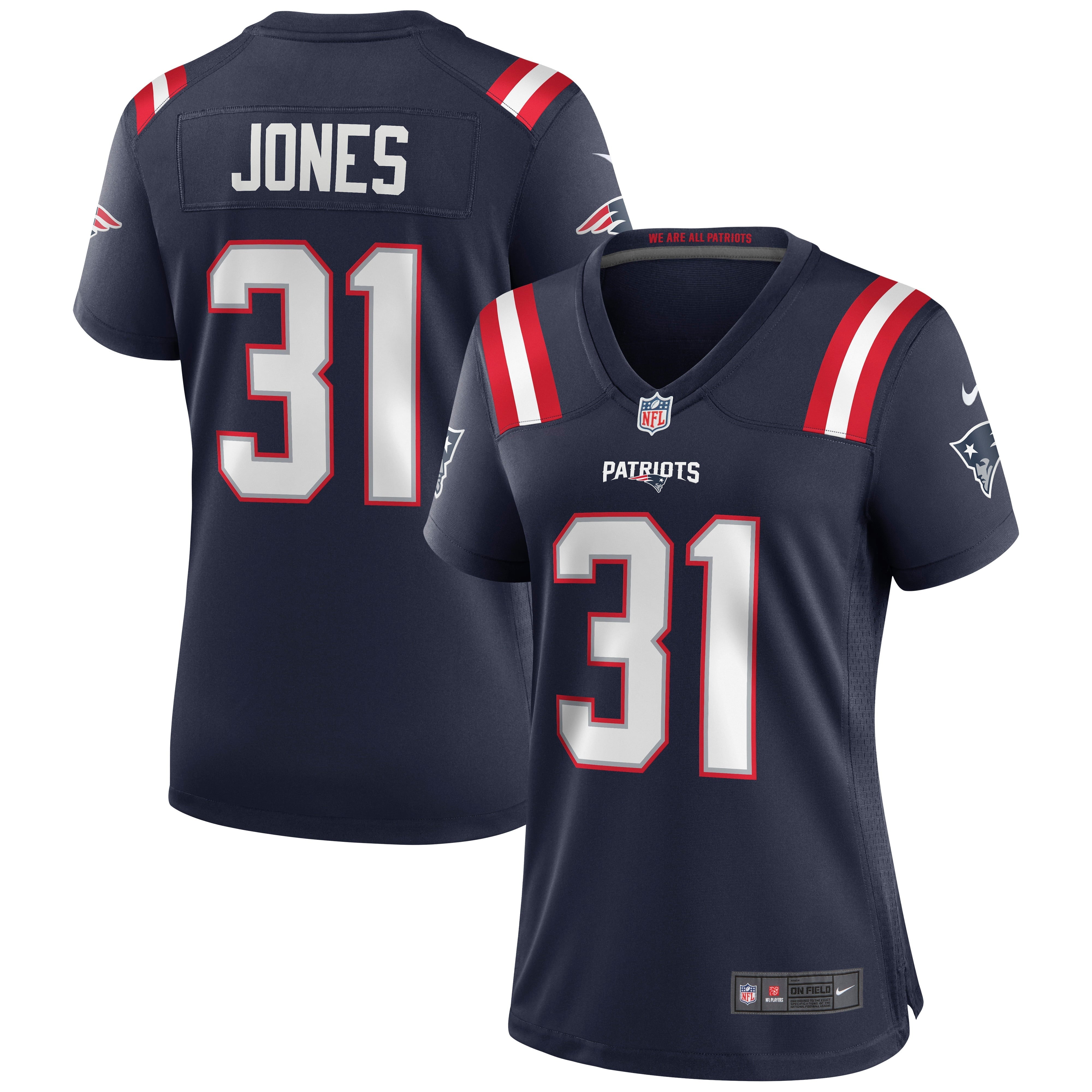 Women's Nike Jonathan Jones Navy New England Patriots Game Jersey - vstockx