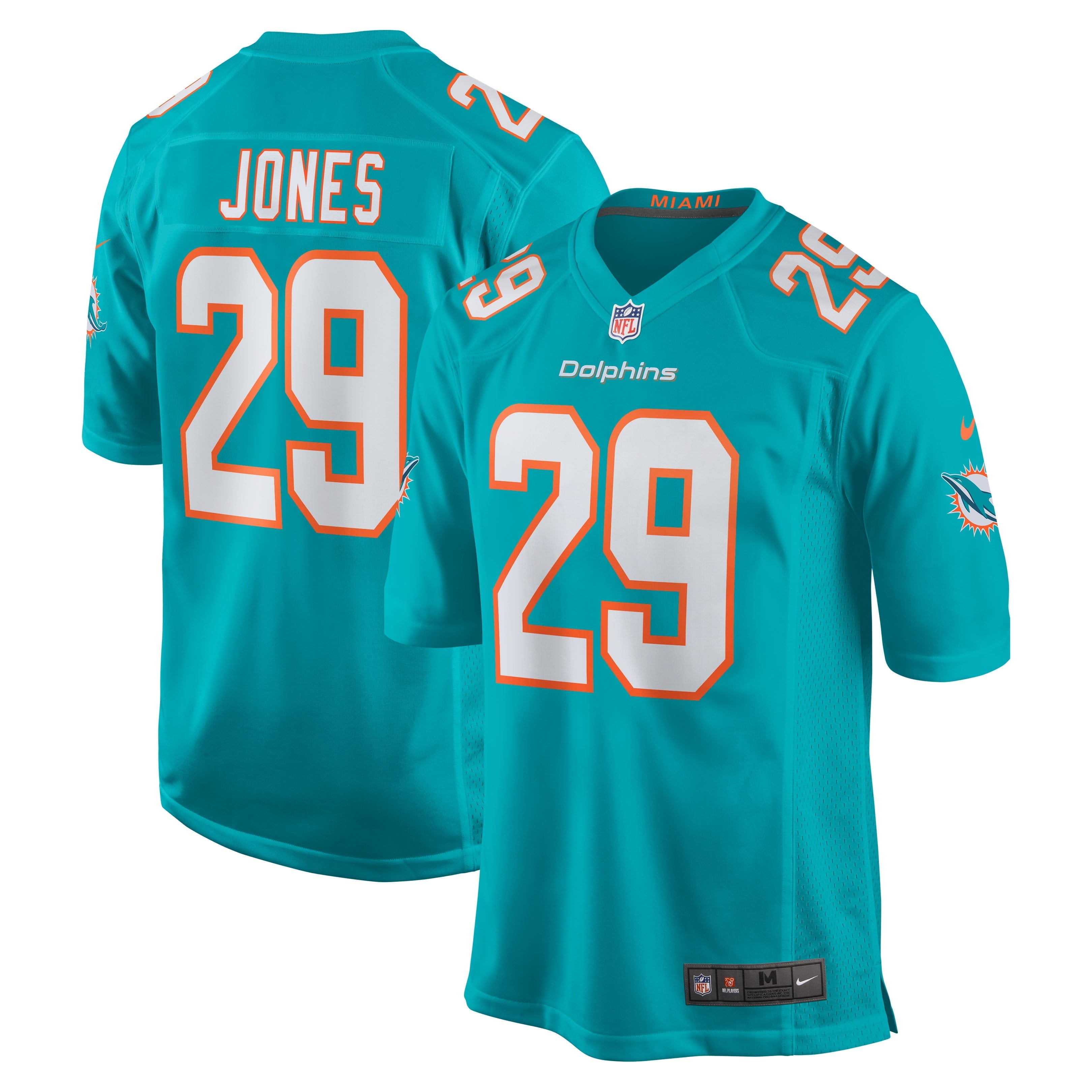 Men's Nike Brandon Jones Aqua Miami Dolphins Team Game Jersey - vstockx
