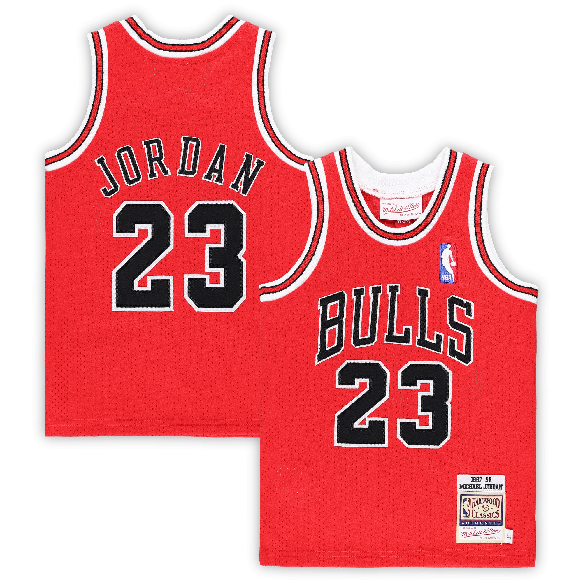Michael Jordans Chicago Bulls Mitchell & Ness Toddler 1997/98 Hardwood Classics Authentic Jersey - Red - vstockx