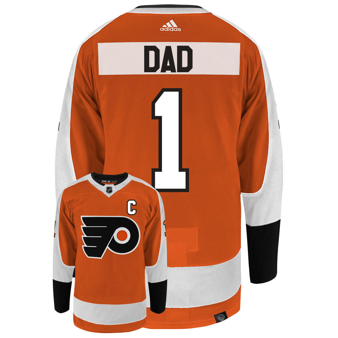 Philadelphia Flyers Dad Number One Adidas Primegreen Authentic NHL Hockey Jersey - vstockx