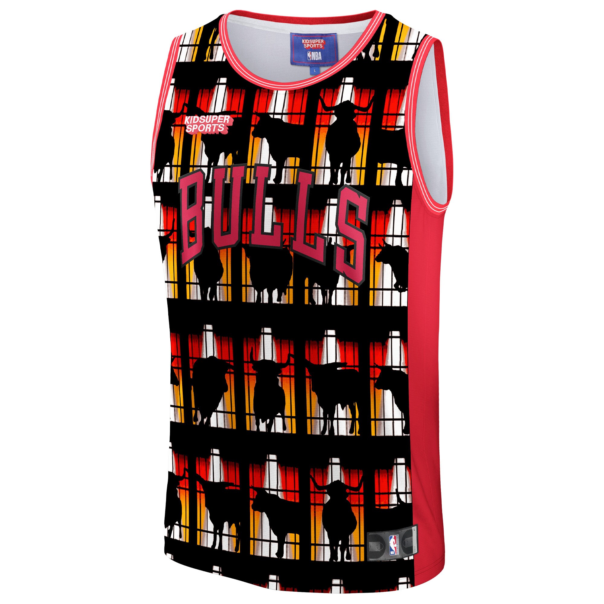 Chicago Bulls NBA & KidSuper Studios by Fanatics Unisex Hometown Jersey - Red - vstockx