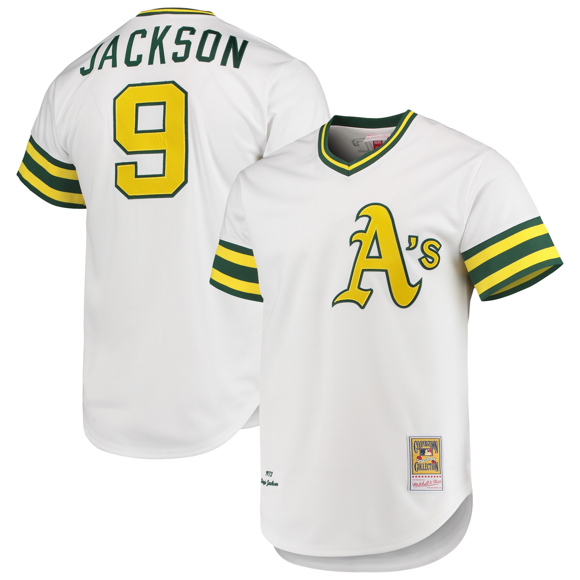 Reggie Jackson Oakland Athletics Mitchell & Ness 1972 Cooperstown Collection Authentic Jersey - White - vstockx