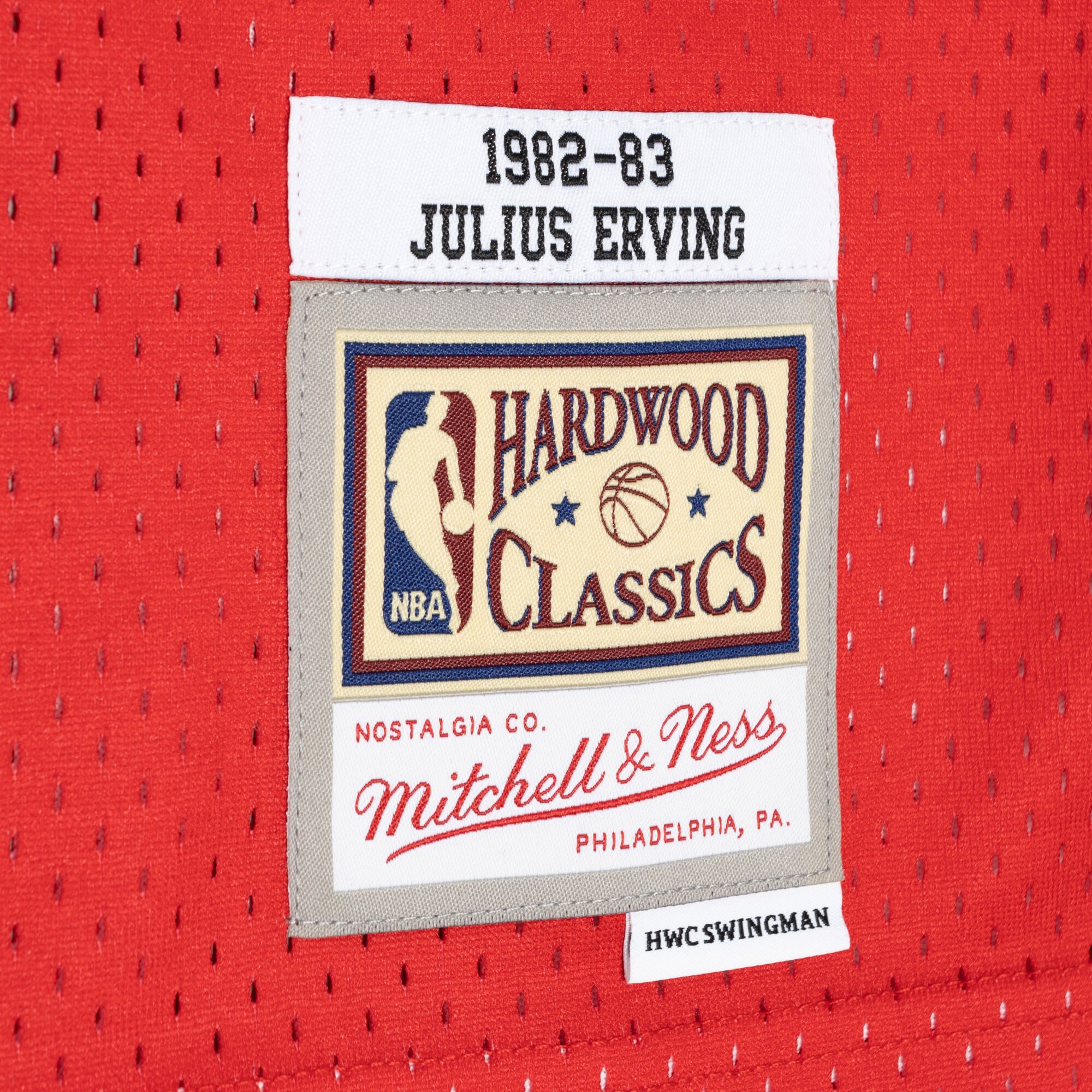 Julius Erving Philadelphia 76ers Mitchell & Ness Hardwood Classics 1982/83 Split Swingman Jersey - Royal/Red - vstockx