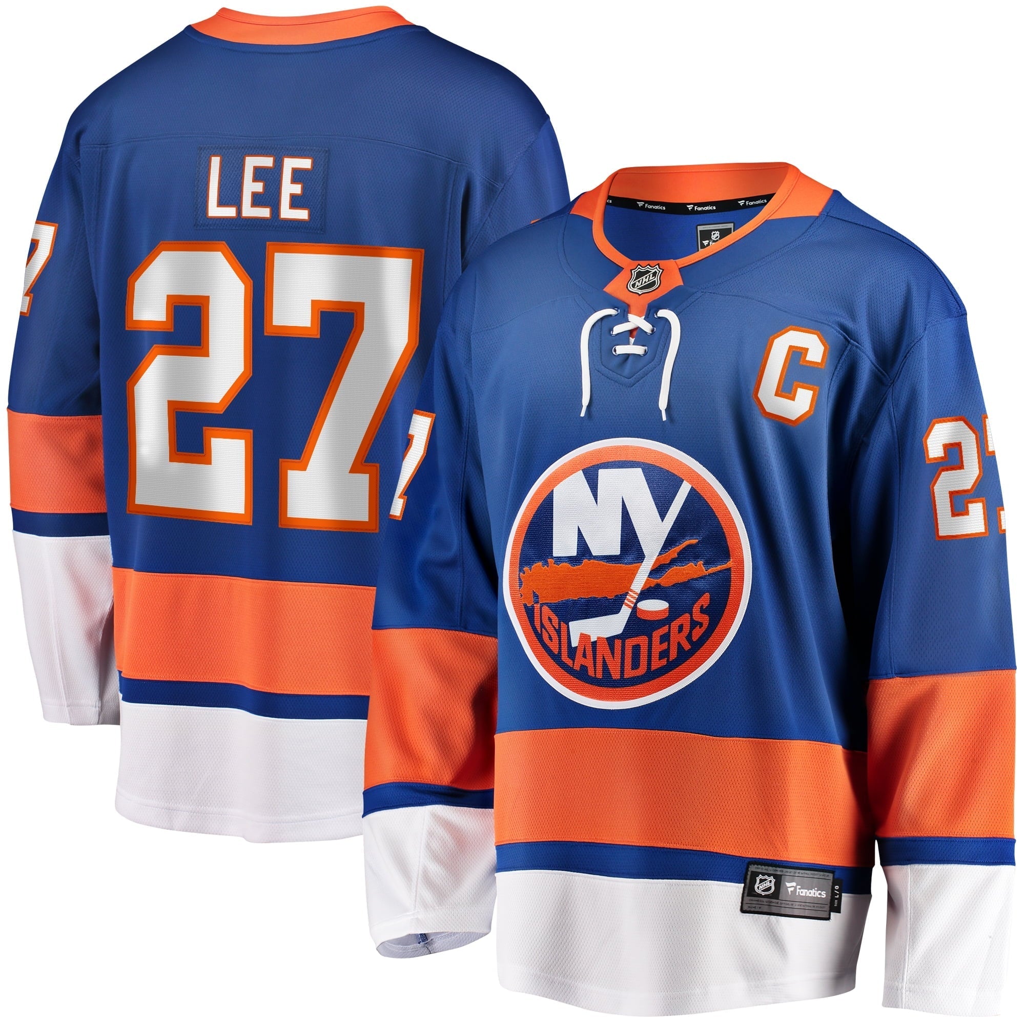Men's Fanatics Branded Anders Lee Royal New York Islanders Home Captain Patch Breakaway Player Jersey - vstockx