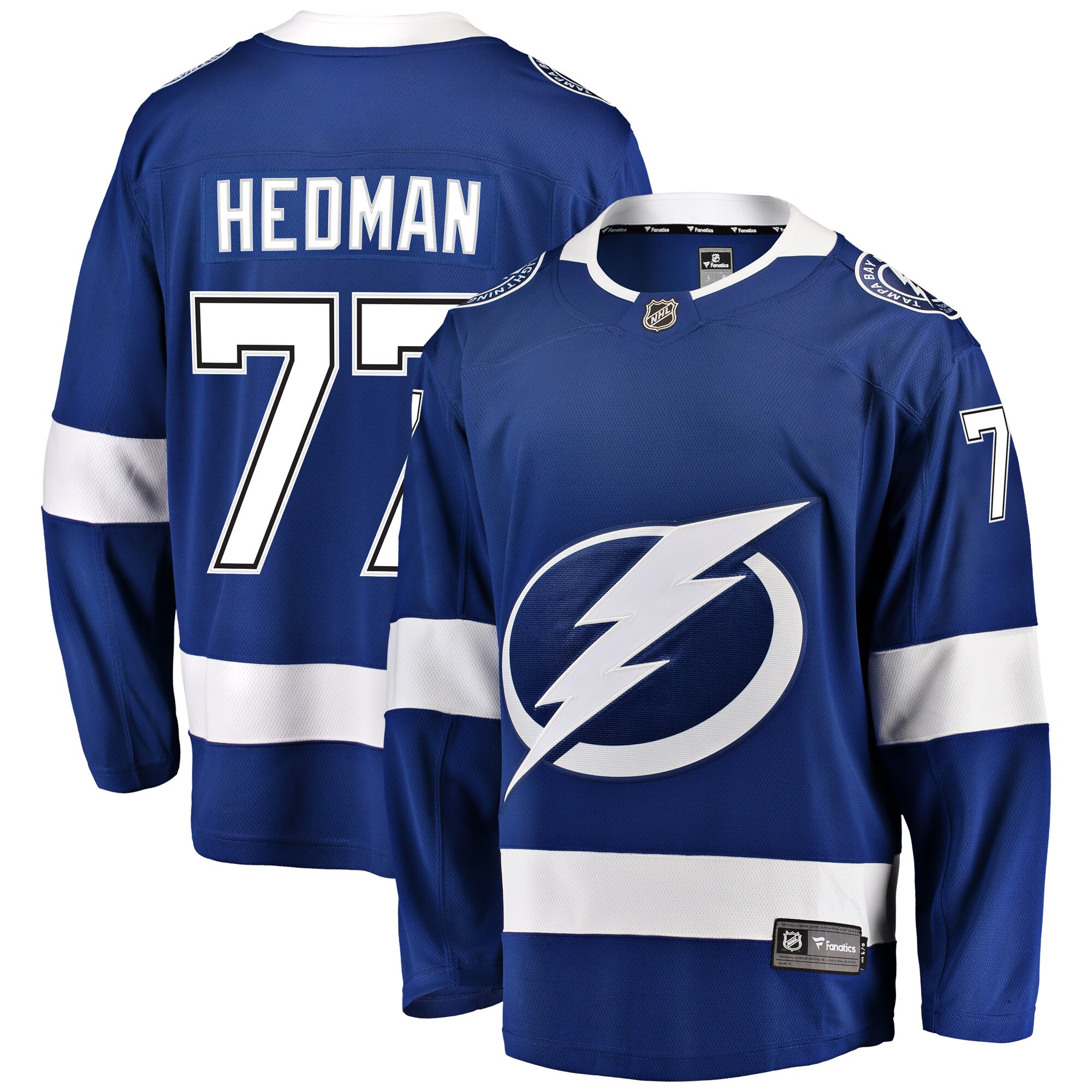 Victor Hedman Tampa Bay Lightning Fanatics Branded Home Premier Breakaway Player Jersey - Blue - vstockx