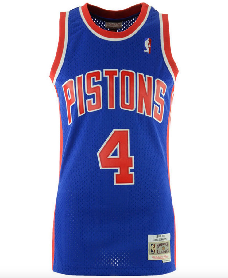 Men's Joe Dumars Detroit Pistons Mitchell & Ness Blue 1988-89 Hardwood Classics Swingman Jersey - vstockx