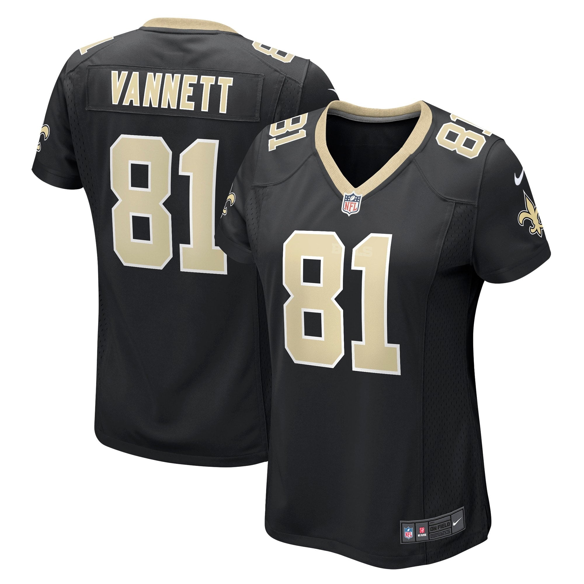 Women's Nike Nick Vannett Black New Orleans Saints Game Jersey - vstockx