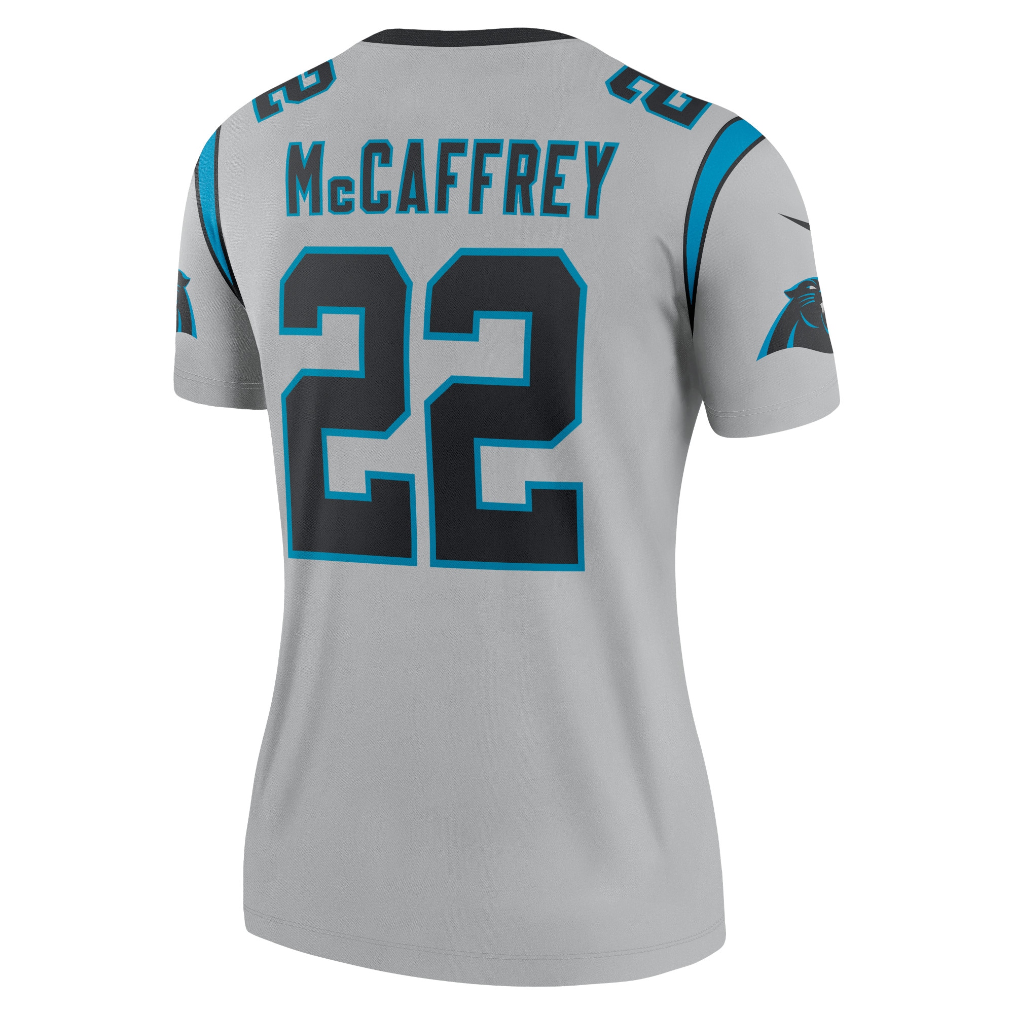 Christian McCaffrey Carolina Panthers Nike Women's Inverted Legend Jersey - Silver - vstockx