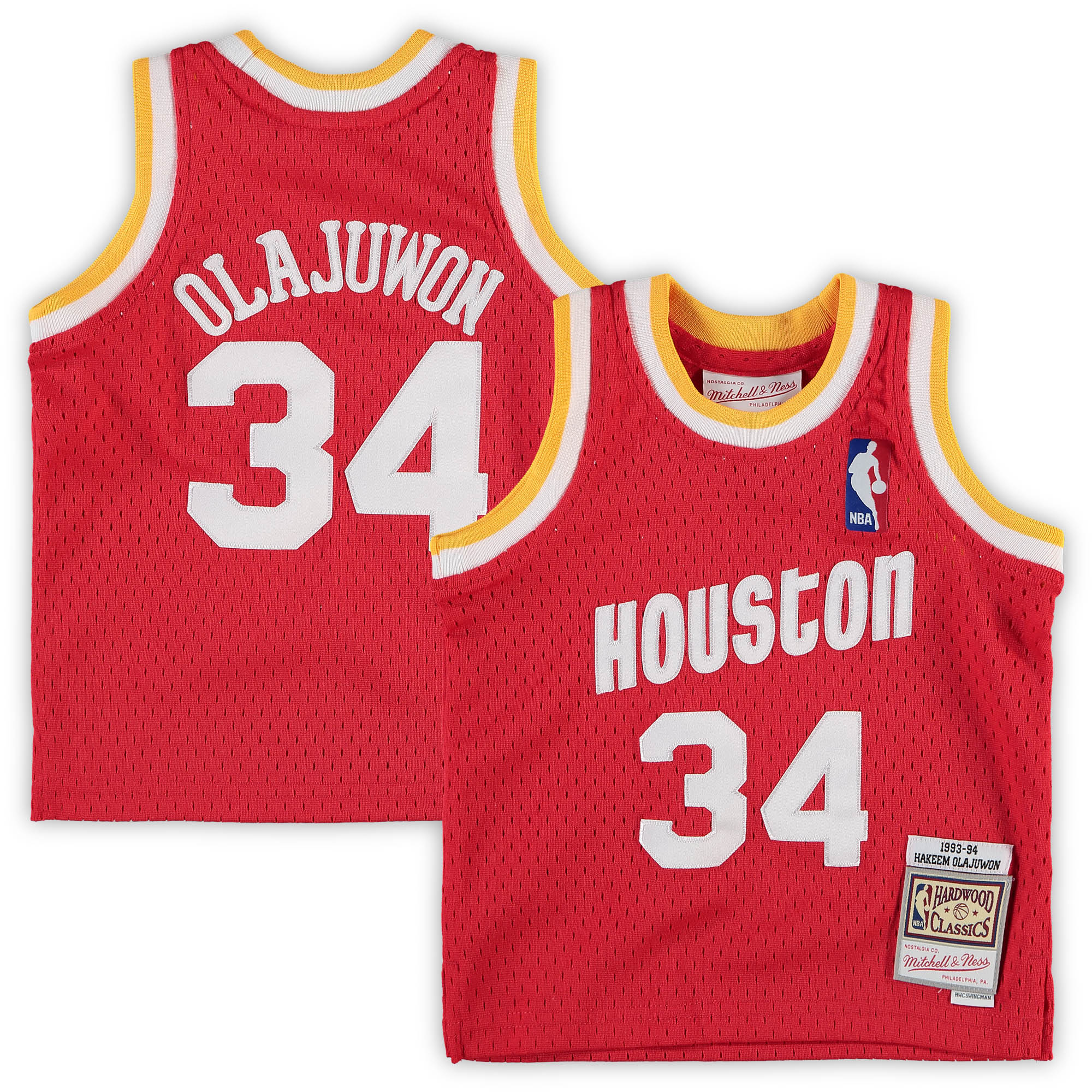 Hakeem Olajuwon Houston Rockets Mitchell & Ness Infant 1993/94 Hardwood Classics Retired Player Jersey - Red - vstockx
