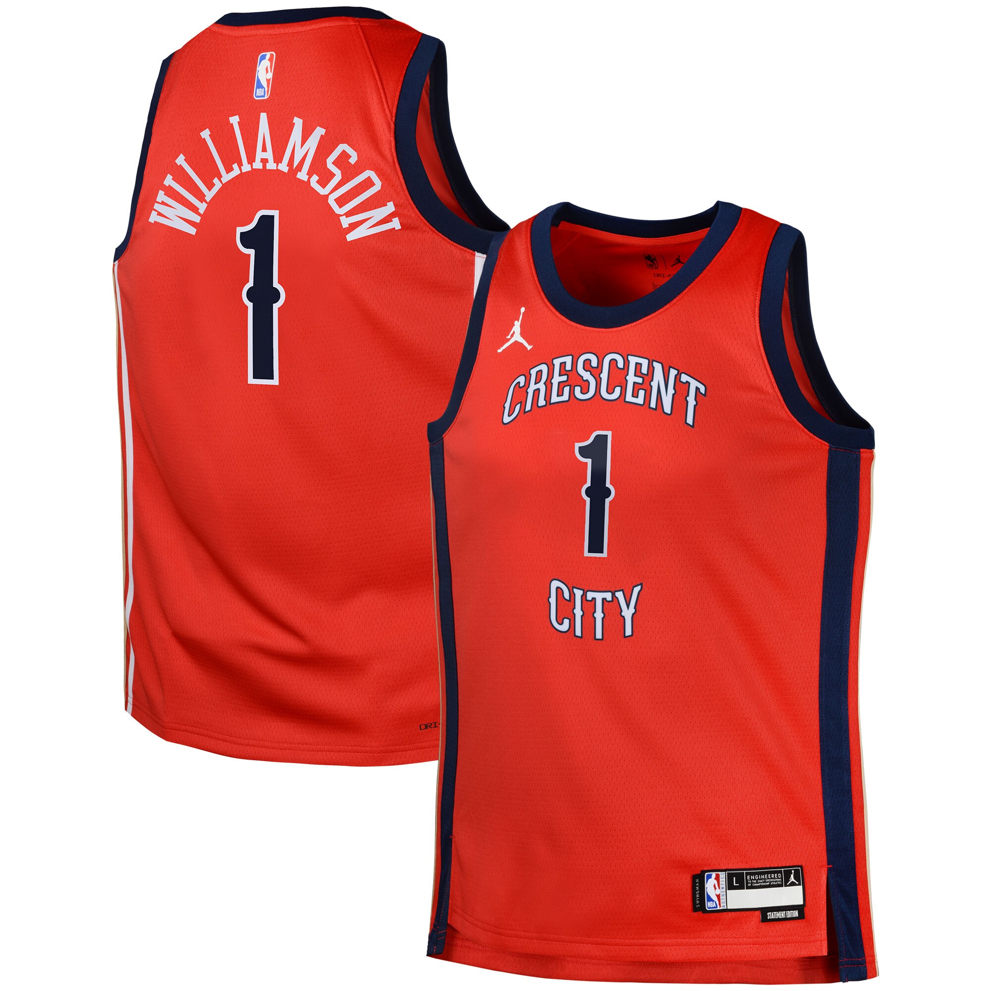 Zion Williamson New Orleans Pelicans Jordans Brand Swingman Jersey Statement - Red - vstockx