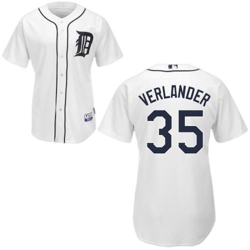 Women's Detroit Tigers Justin Verlander Replica Home Jersey - White - vstockx