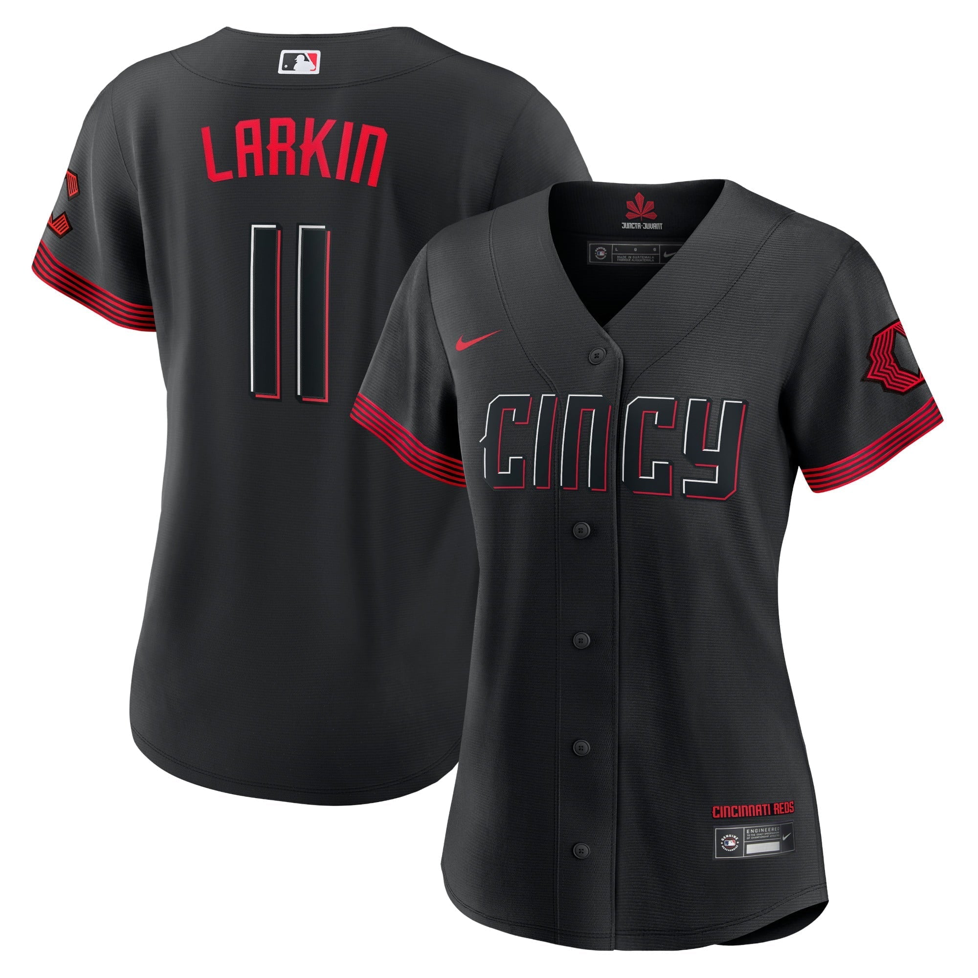 Women's Nike Barry Larkin Black Cincinnati Reds 2023 City Connect Replica Player Jersey - vstockx