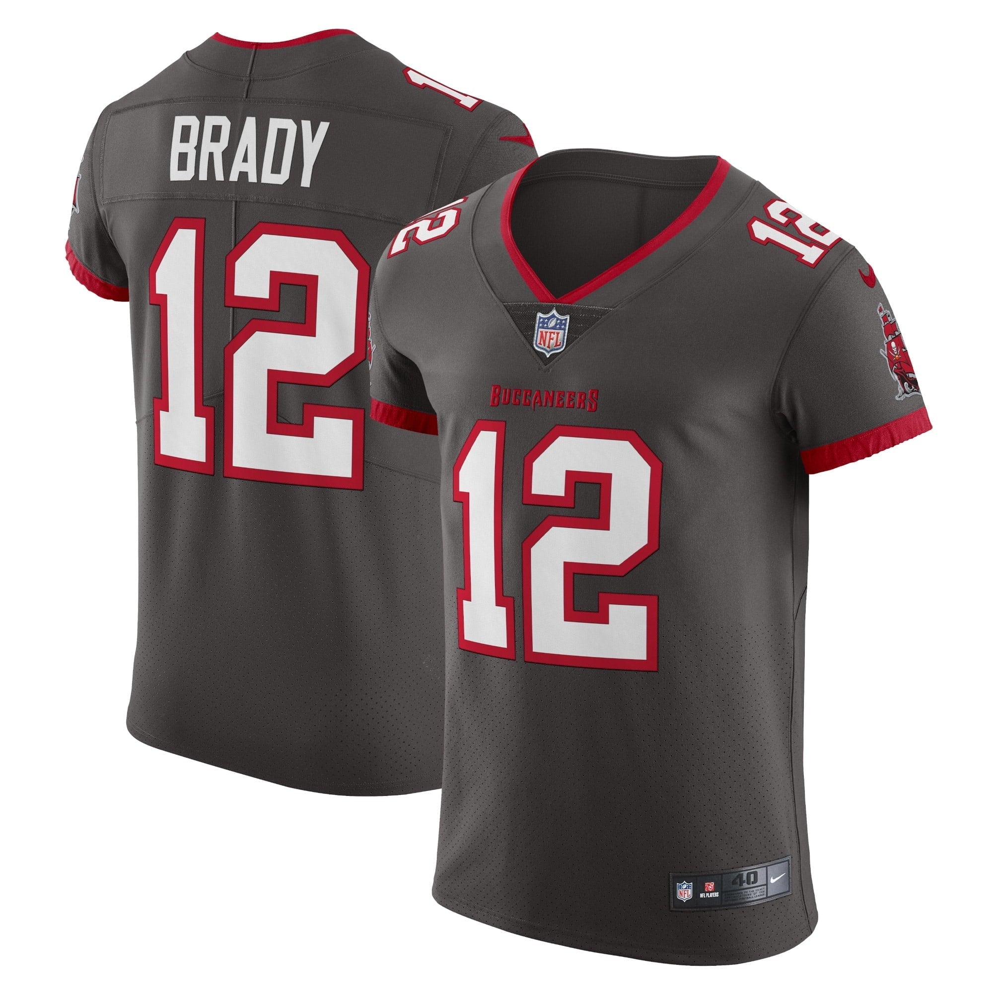Men's Nike Tom Brady Pewter Tampa Bay Buccaneers Alternate Vapor Elite Jersey - vstockx