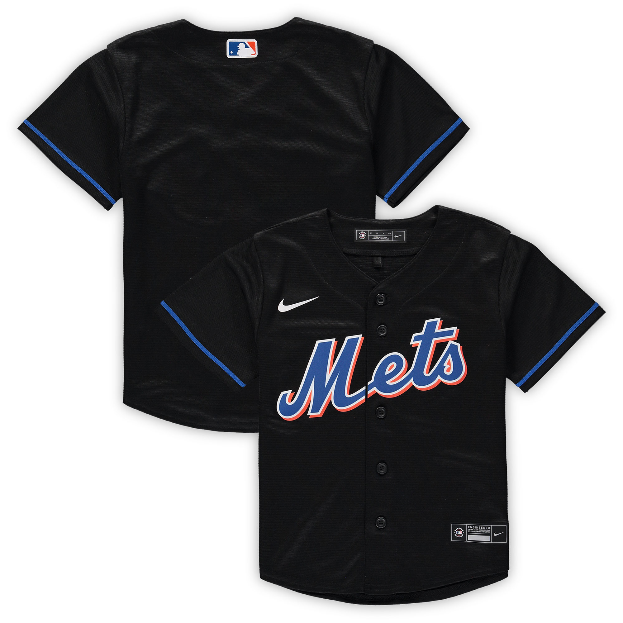 New York Mets Nike Preschool Alternate Replica Team Jersey - Black - vstockx