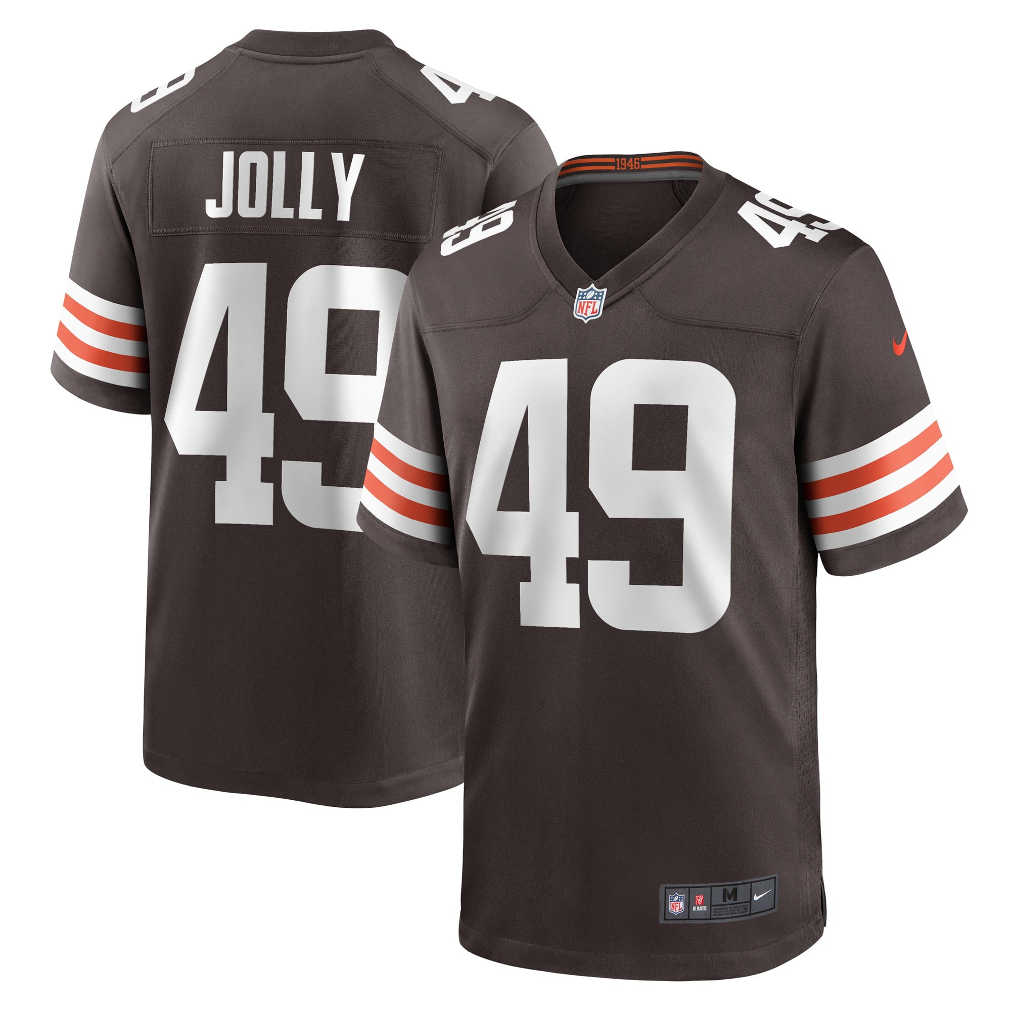 Men's Nike Shaun Jolly Brown Cleveland Browns Game Player Jersey - vstockx