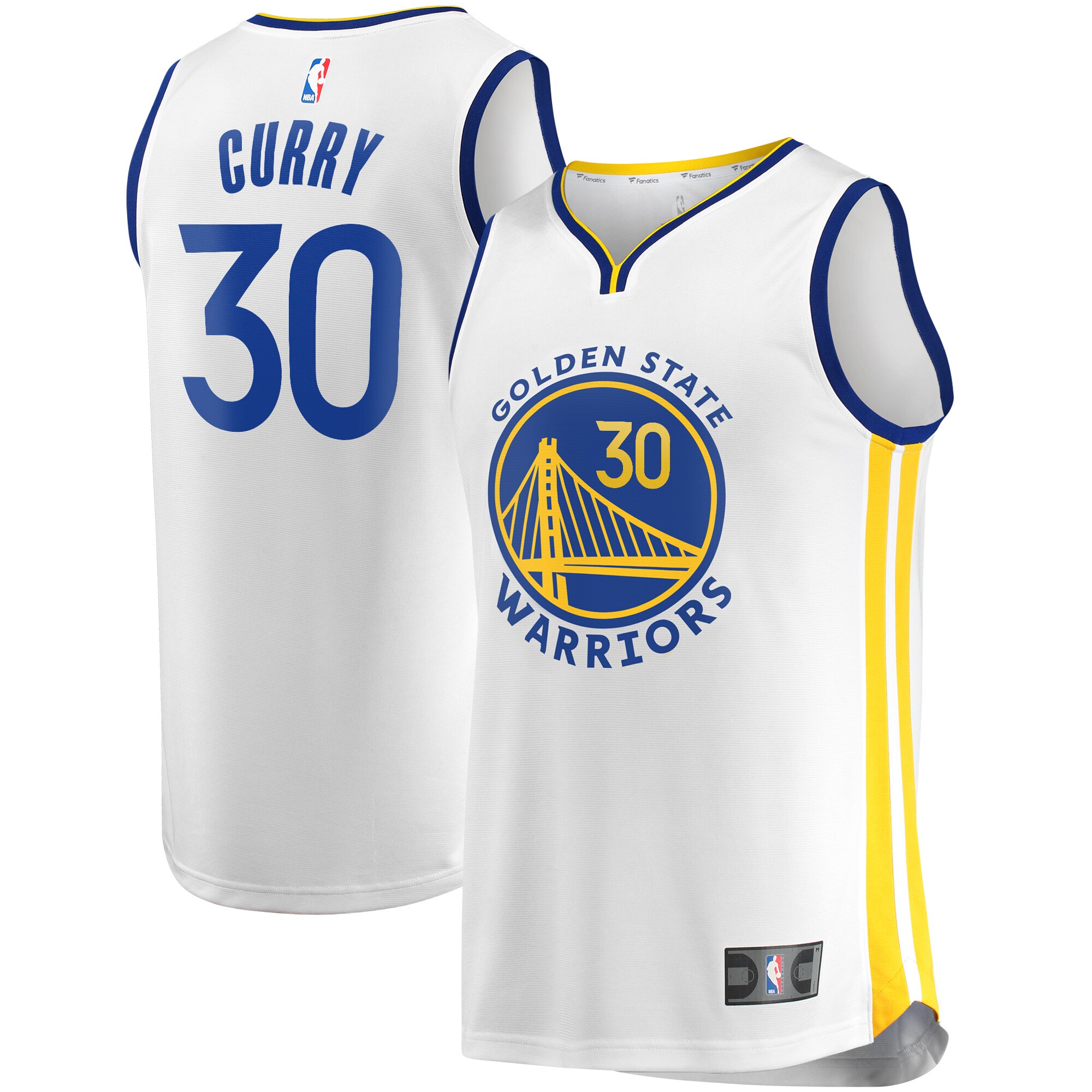 Stephen Curry Golden State Warriors Fanatics Branded Fast Break Replica Player Jersey - White - Association Edition - vstockx