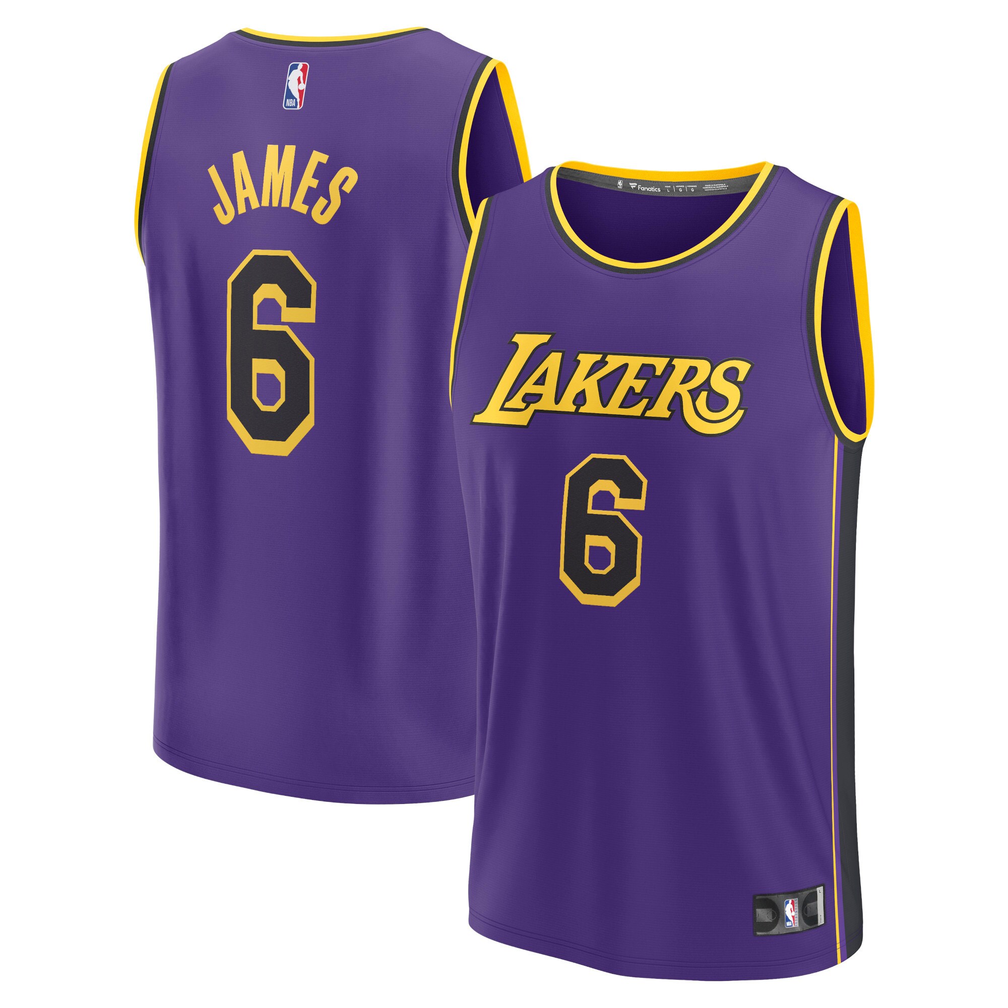 LeBron James Los Angeles Lakers Fanatics Branded Fast Break Replica Player Jersey - Statement Edition - Purple - vstockx