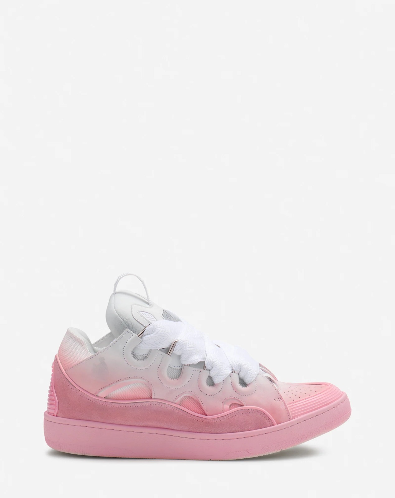 Lanvin Leather Curb sneakers Pink White - vstockx