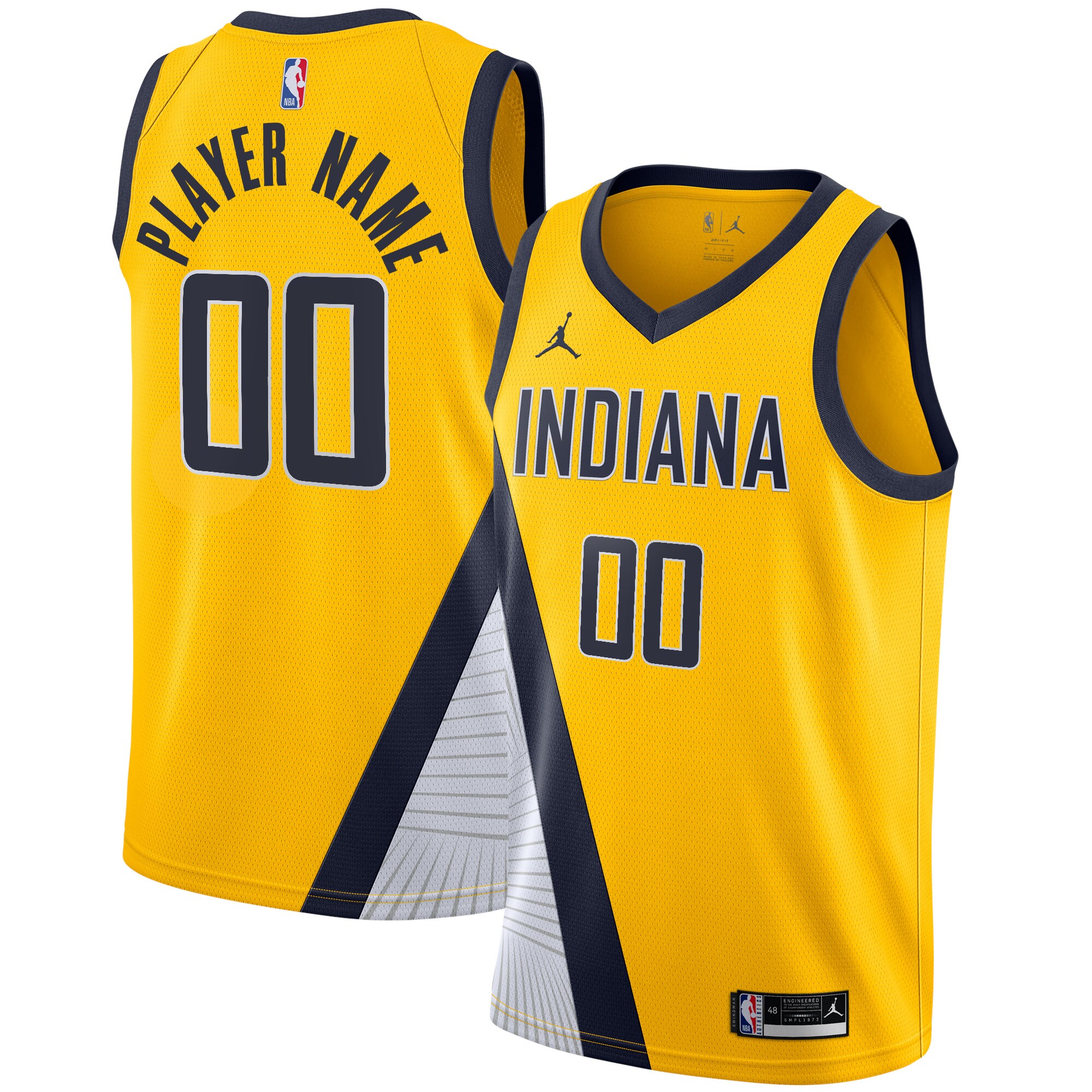 Indiana Pacers Jordans Brand Swingman Custom Jersey - Statement Edition - Gold - vstockx