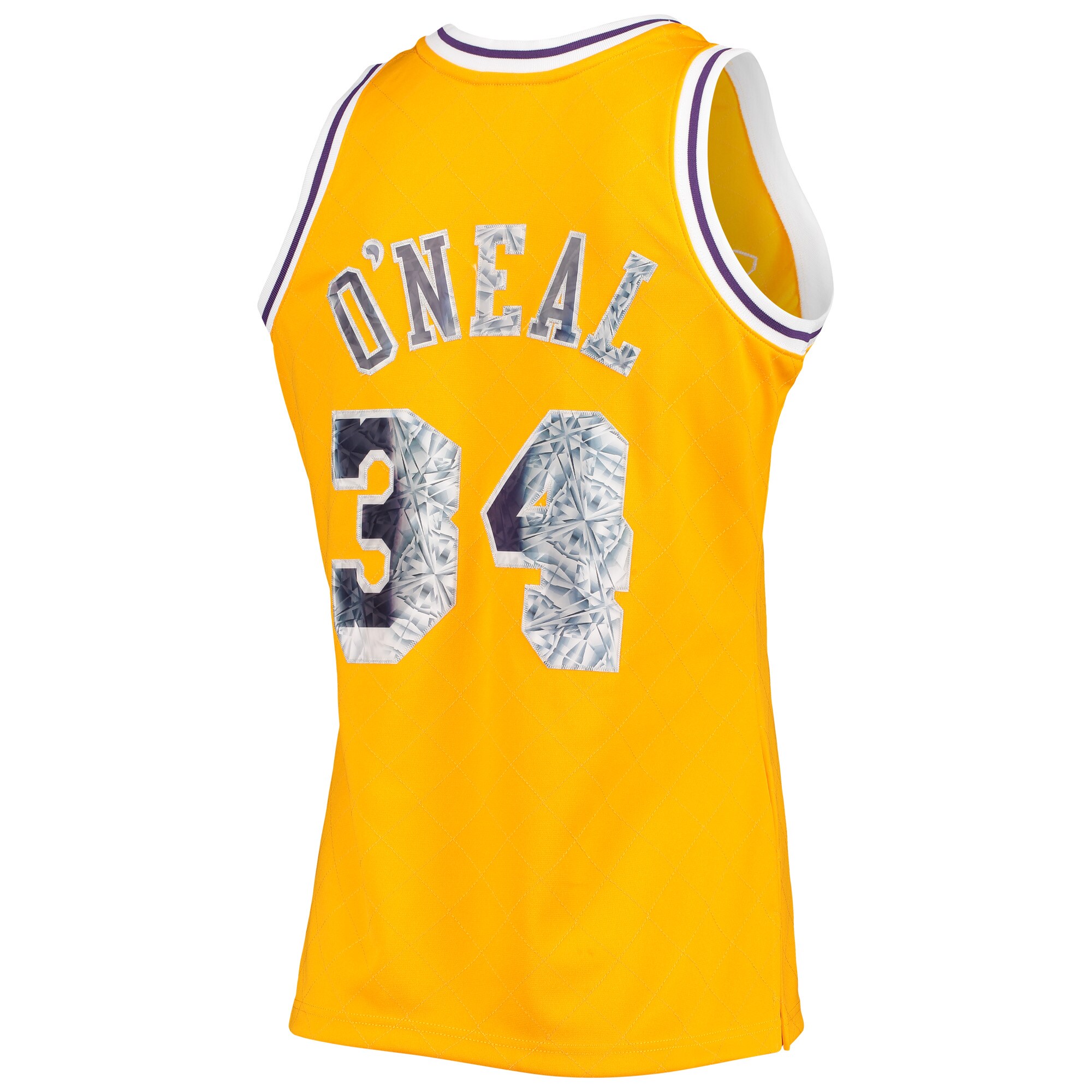 Shaquille O'Neal Los Angeles Lakers Mitchell & Ness 1996-97 Hardwood Classics NBA 75th Anniversary Diamond Swingman Jersey - Gold - vstockx