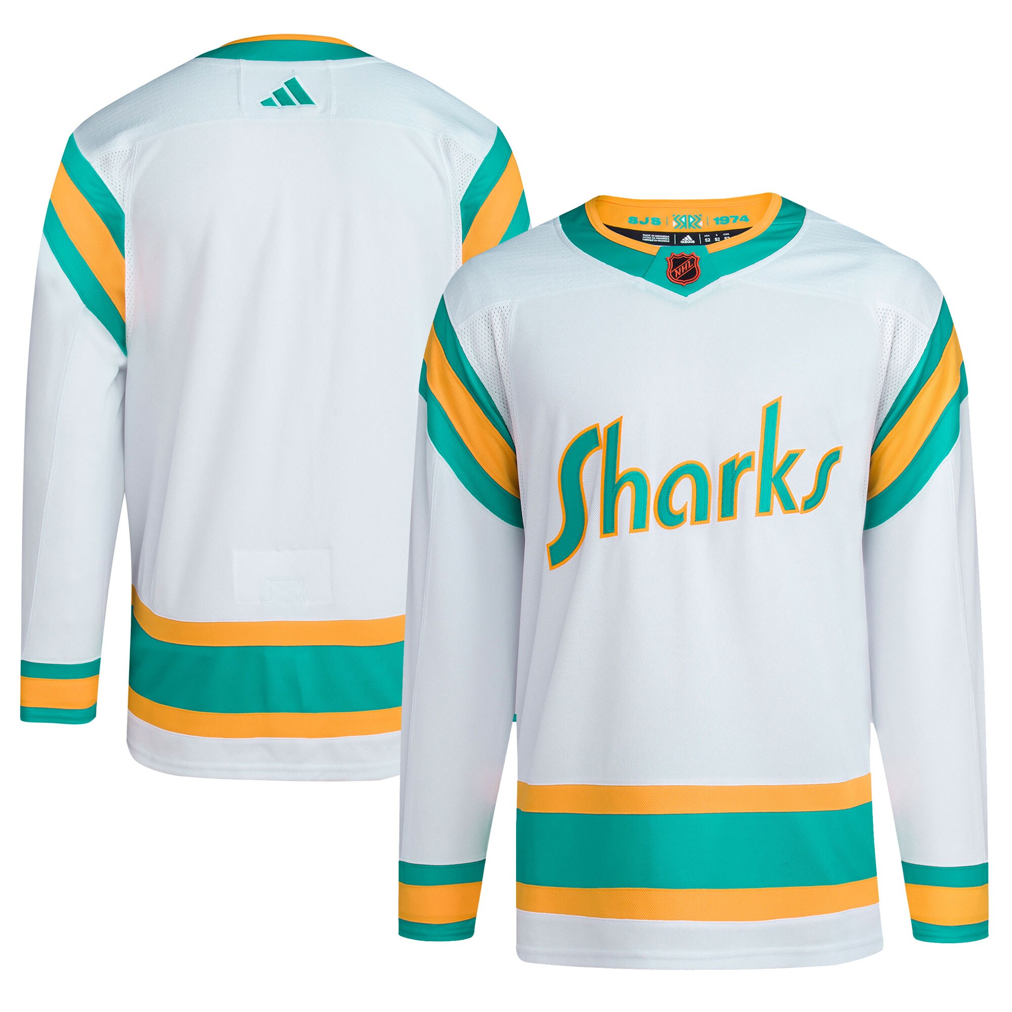 San Jose Sharks adidas Reverse Retro 2.0 Authentic Blank Jersey - White - vstockx