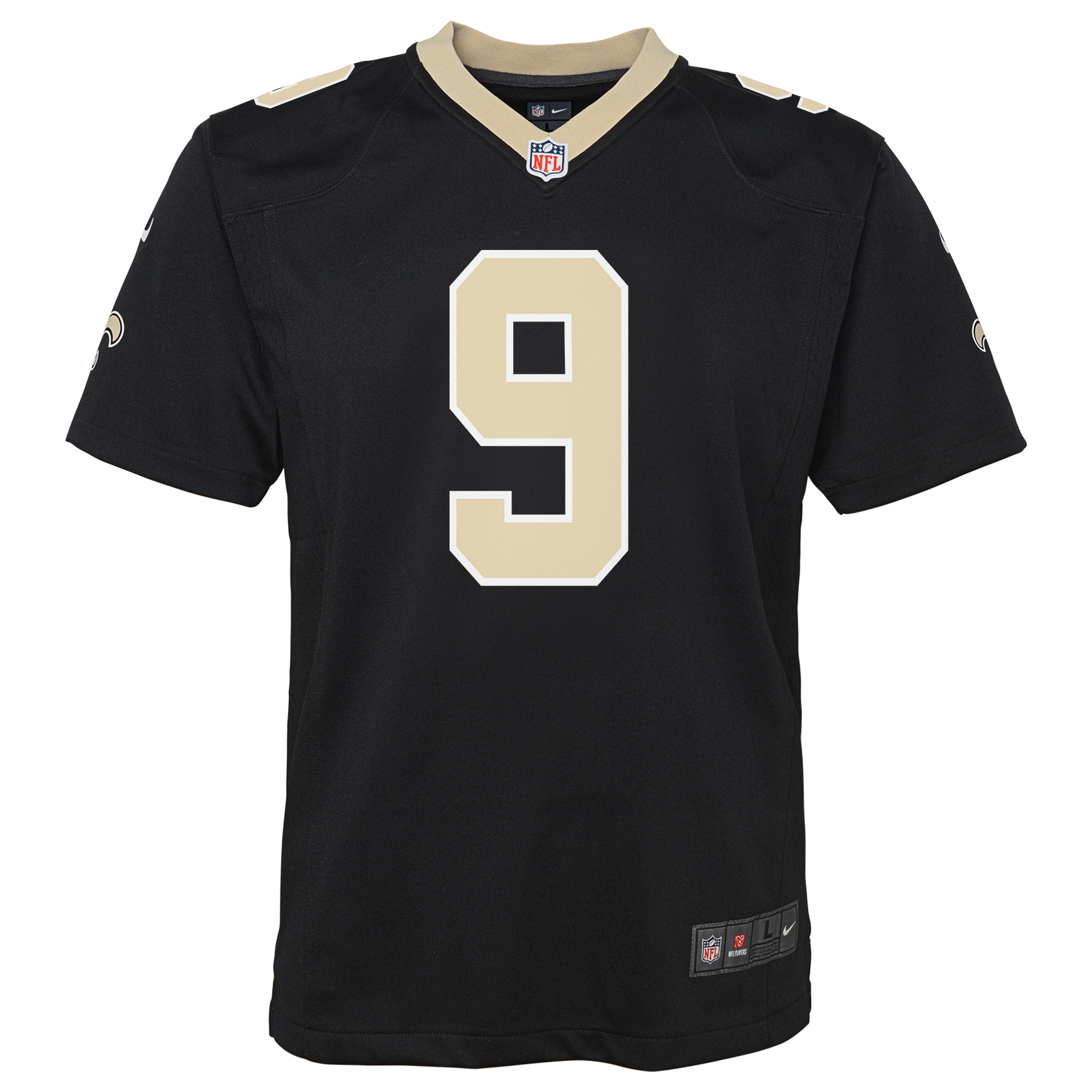 Drew Brees New Orleans Saints Nike Youth Team Color Game Jersey - Black - vstockx