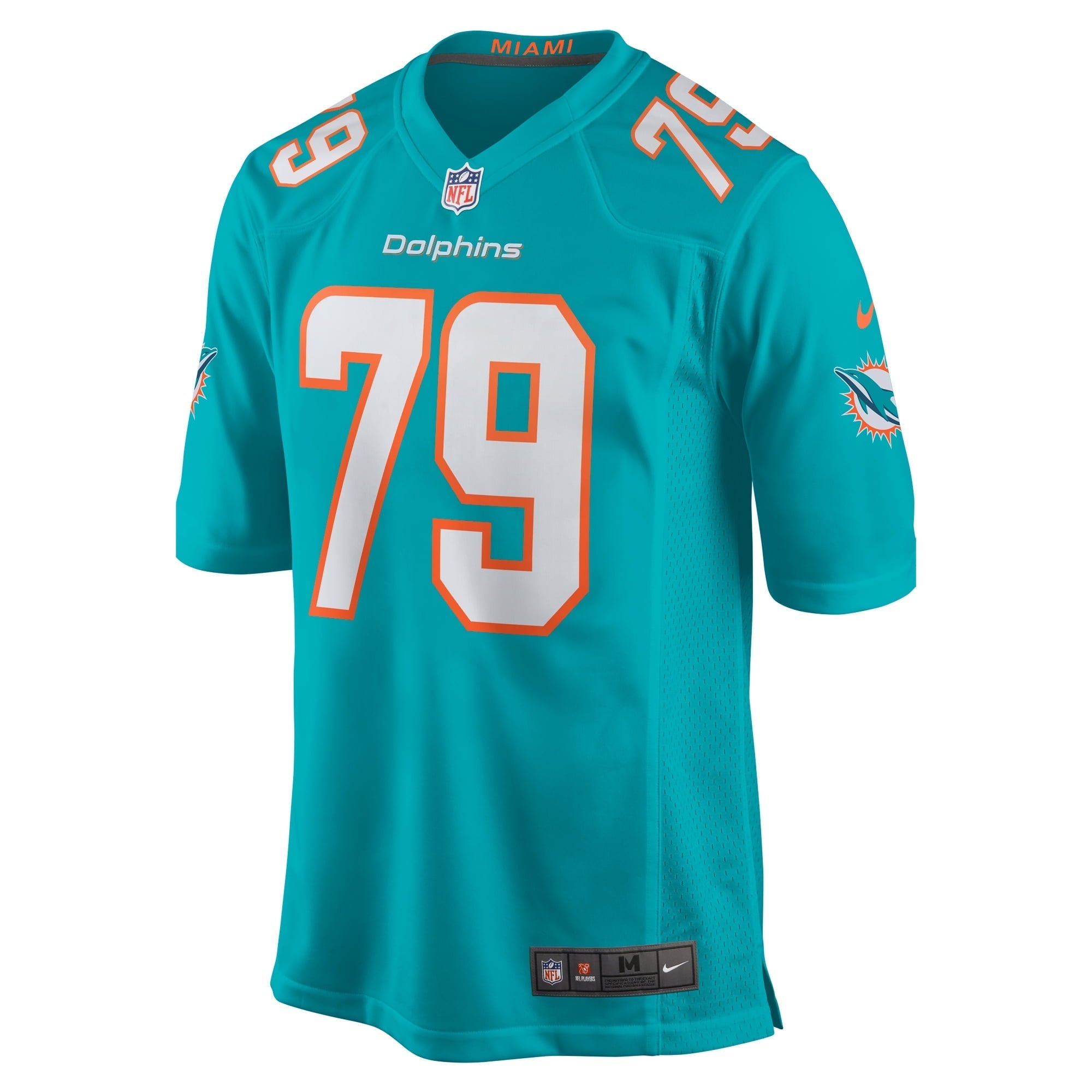 Men's Nike Eric Fisher Aqua Miami Dolphins Home Game Player Jersey - vstockx