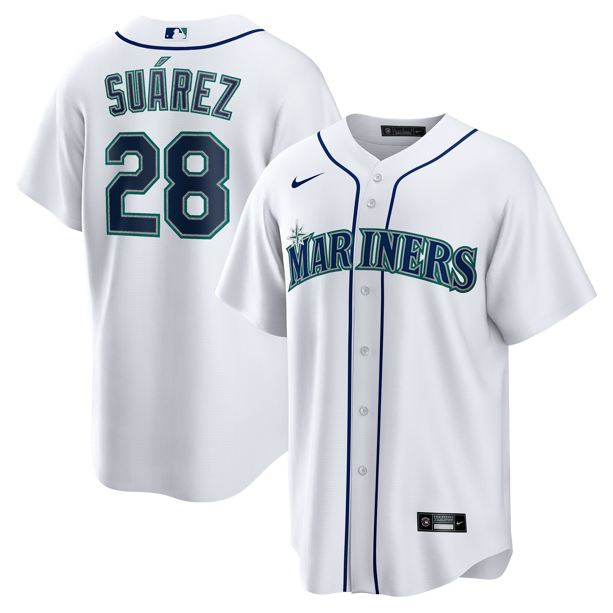 Eugenio Suarez Seattle Mariners Nike Home Replica Player Jersey - White - vstockx