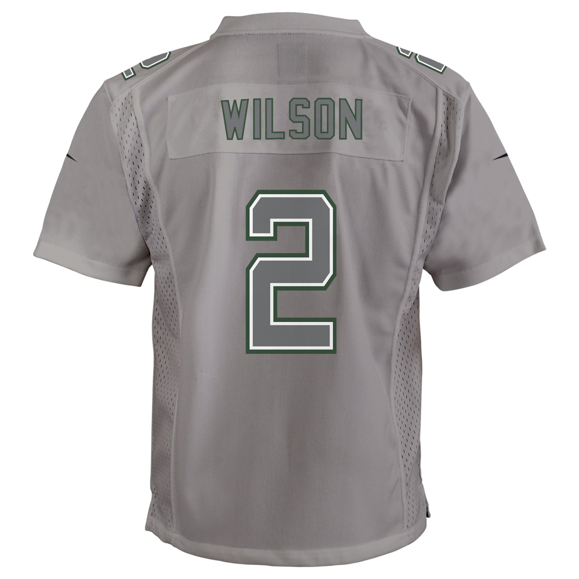 Youth Nike Zach Wilson Gray New York Jets Atmosphere Game Jersey - vstockx
